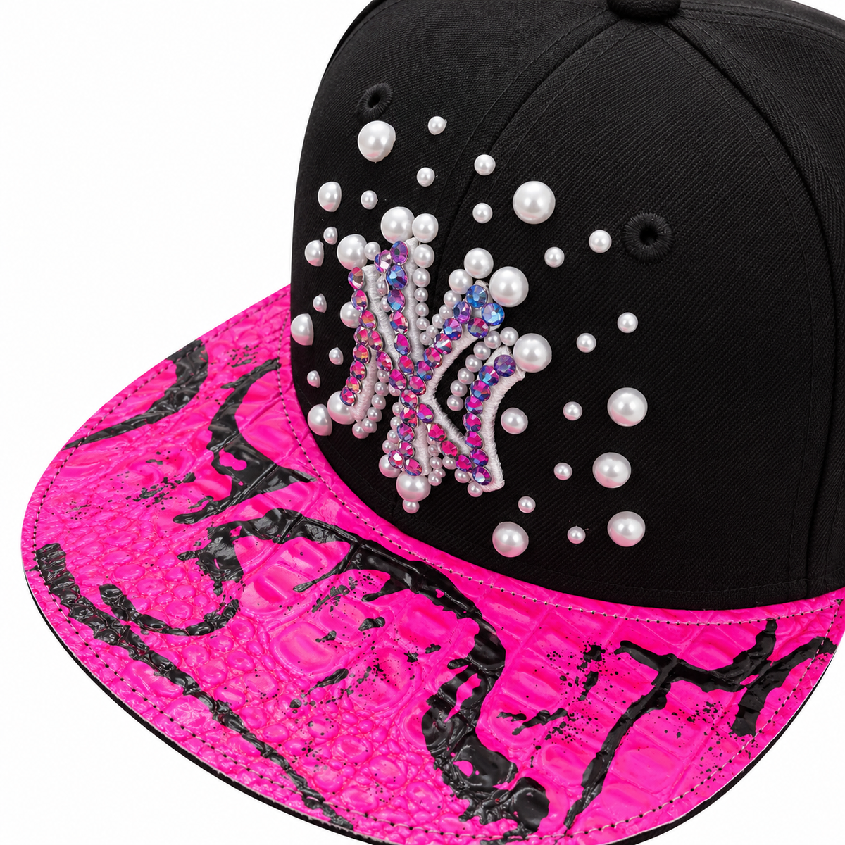 CAP CUSTOM NEW ERA 59FIFTY “NY MAGENTA COCO CRYSTAL”