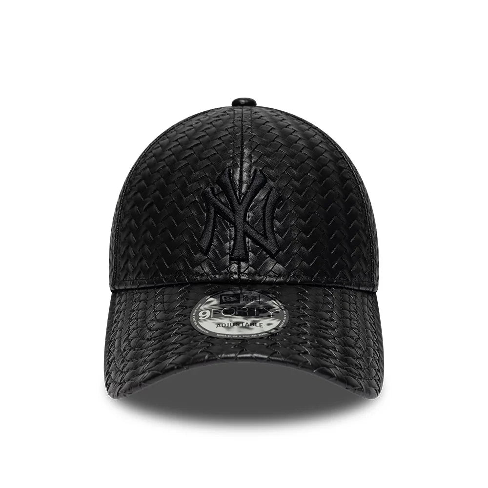 New Era Cappello 9Forty New York Yankees MLB PU Weave Black Adjustable