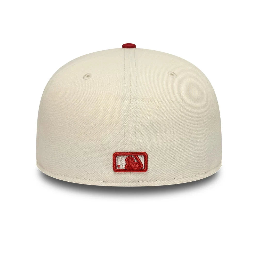 new era cappello 59FIFTY New York Yankees MLB League Essential Cream & Red Fitted