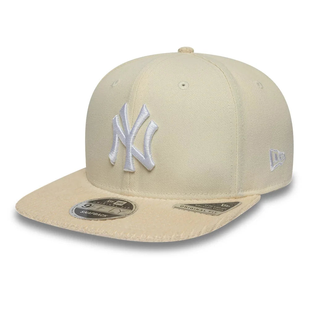 New Era Cappello 9Fifty New York Yankees MLB Cord Visor Beige Original Fit Snapback Adjustable