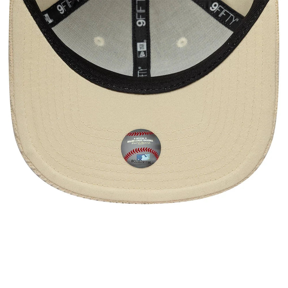New Era Cappello 9Fifty New York Yankees MLB Cord Visor Beige Original Fit Snapback Adjustable