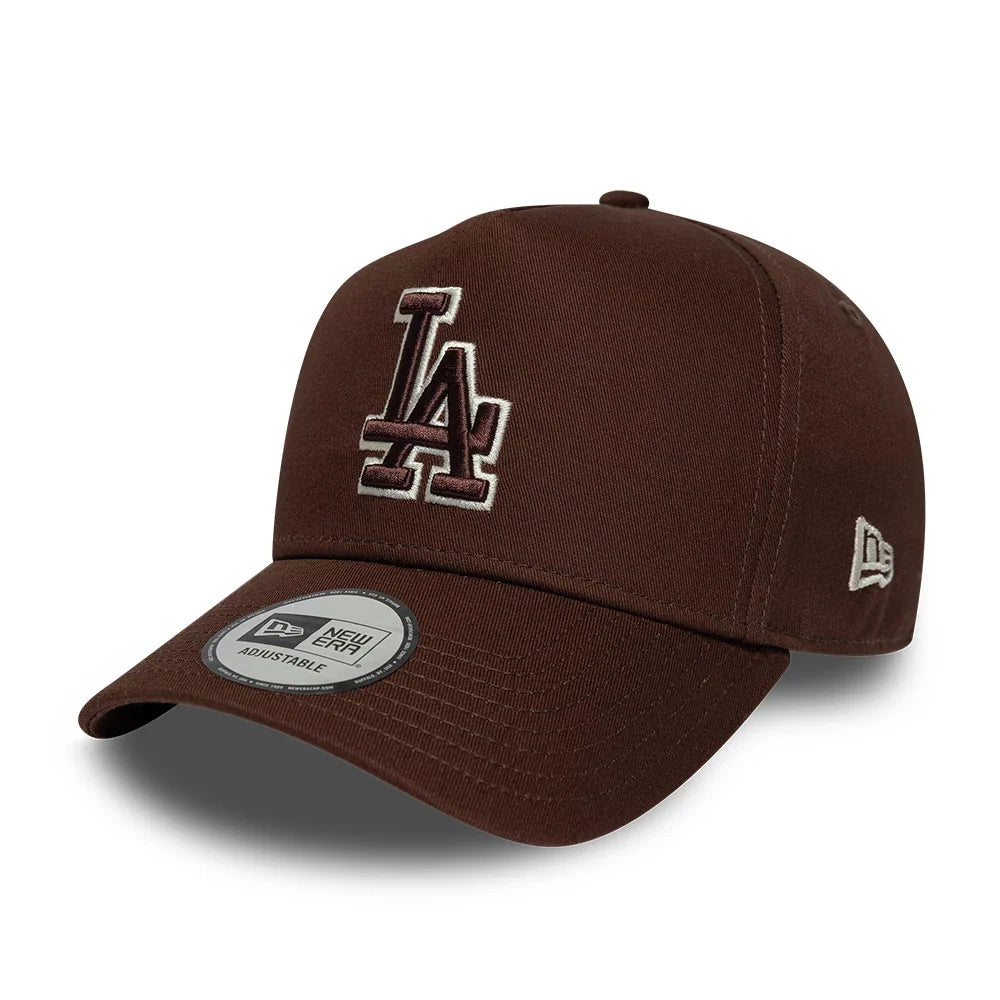 new era cappello 9FORTY E-Frame LA Dodgers MLB Team Outline Brown Adjustable