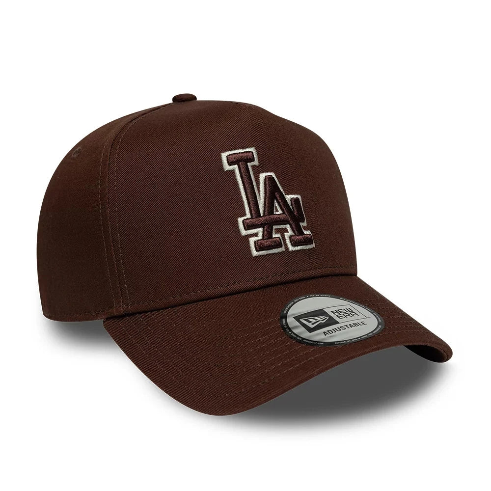 new era cappello 9FORTY E-Frame LA Dodgers MLB Team Outline Brown Adjustable