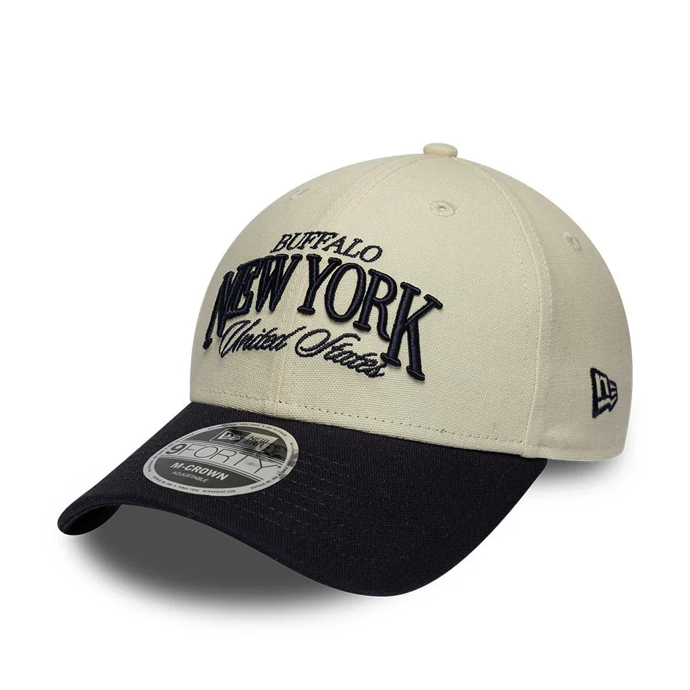 New Era Cappello 9FORTY M-Crown New York Light Beige & Black Adjustable