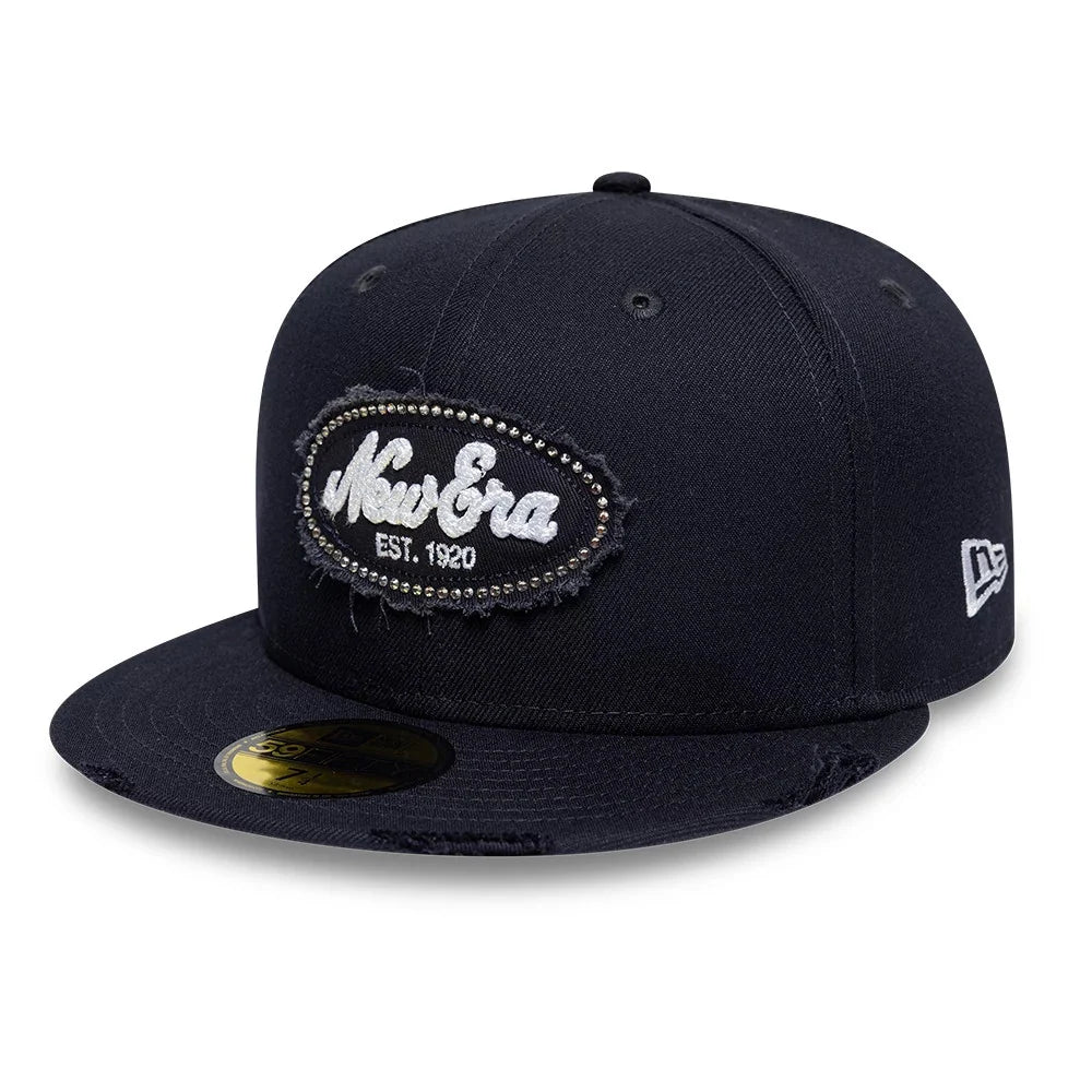 new era cappello 59FIFTY Gem Patch Distress Navy Fitted
