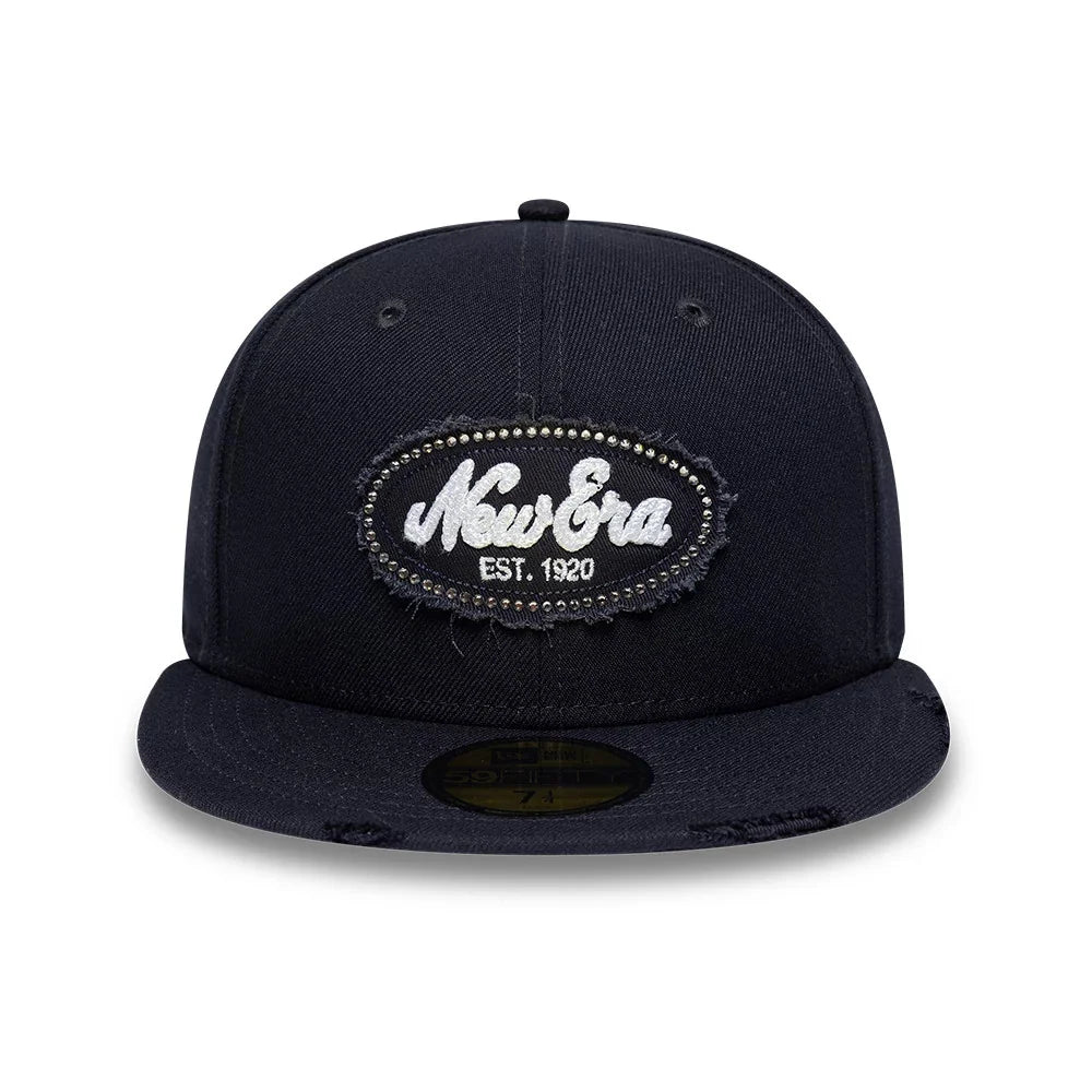 new era cappello 59FIFTY Gem Patch Distress Navy Fitted