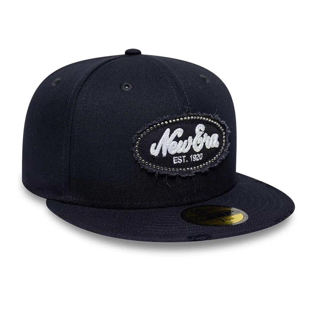 new era cappello 59FIFTY Gem Patch Distress Navy Fitted