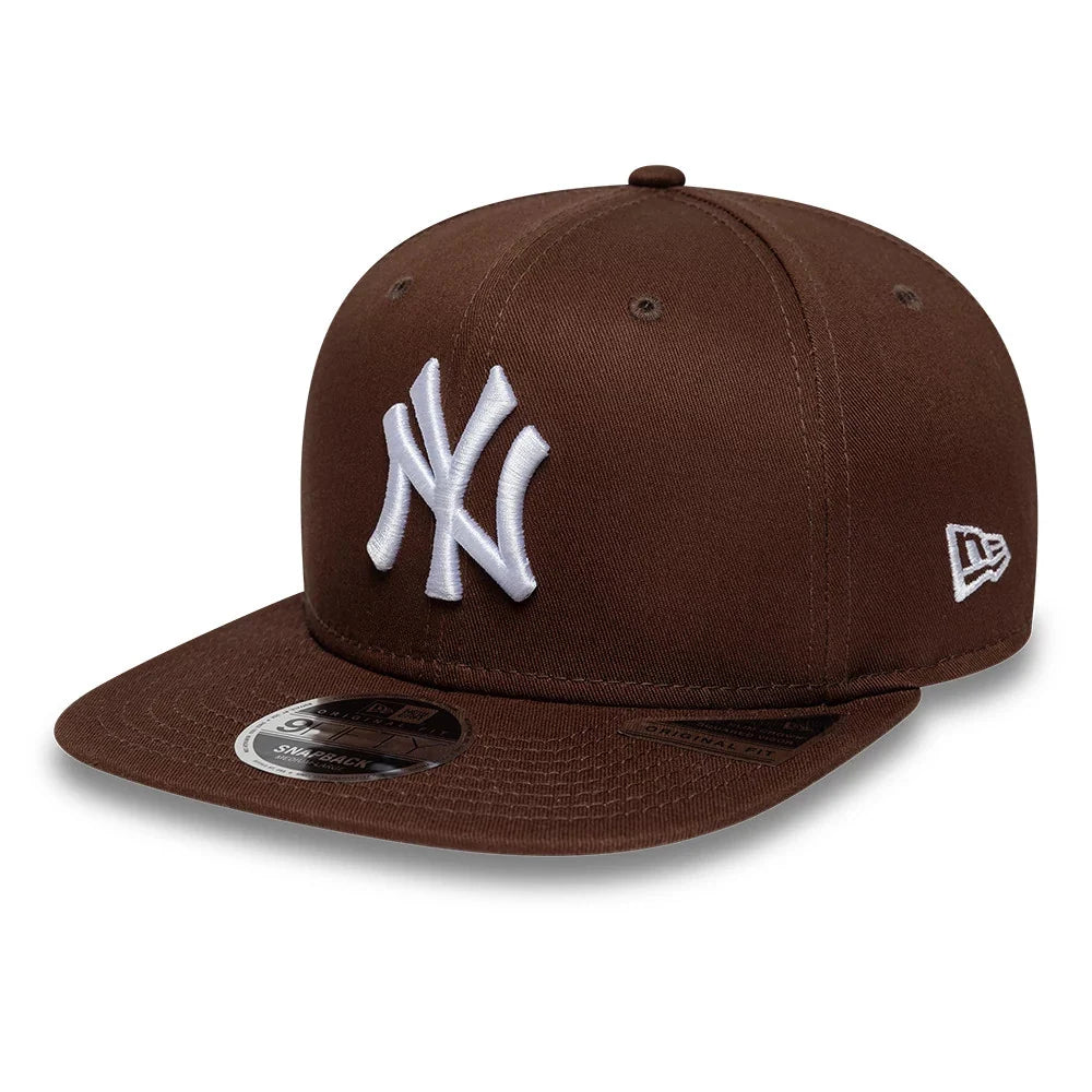 new era cappello 9FIFTY New York Yankees MLB League Essential Brown Original Fit Snapback Adjustable