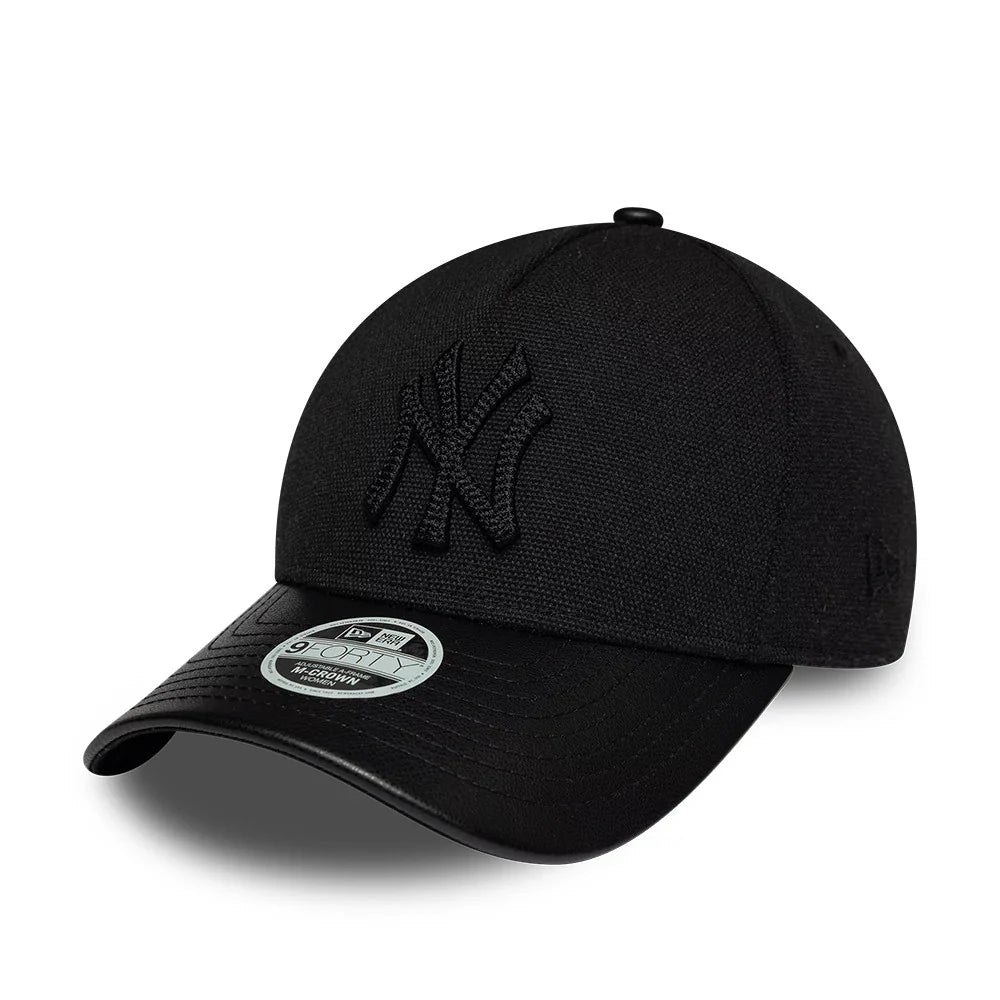 NEW ERA CAPPELLO 9FORTY M-Crown A-Frame NEW YORK Yankees Womens MLB Fabric Mix Black Adjustable