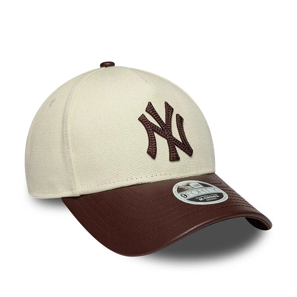 NEW ERA CAPPELLO 9FORTY M-Crown A-Frame NEW YORK Yankees Womens MLB Fabric Mix Beige Adjustable