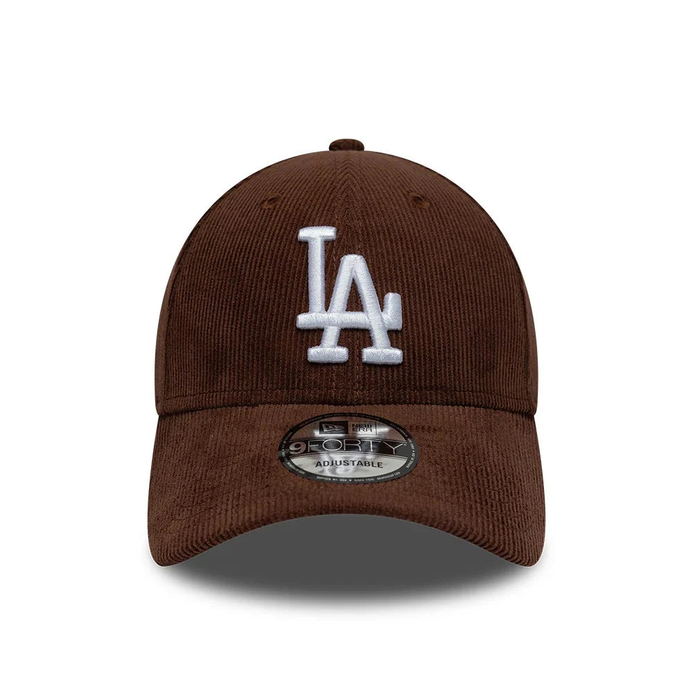 new era cappello 9FORTY LA Dodgers MLB Cord Brown Adjustable