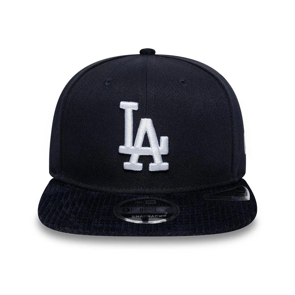 new era cappello 9Fifty LA Dodgers MLB Cord Visor Navy Original Fit Snapback Adjustable