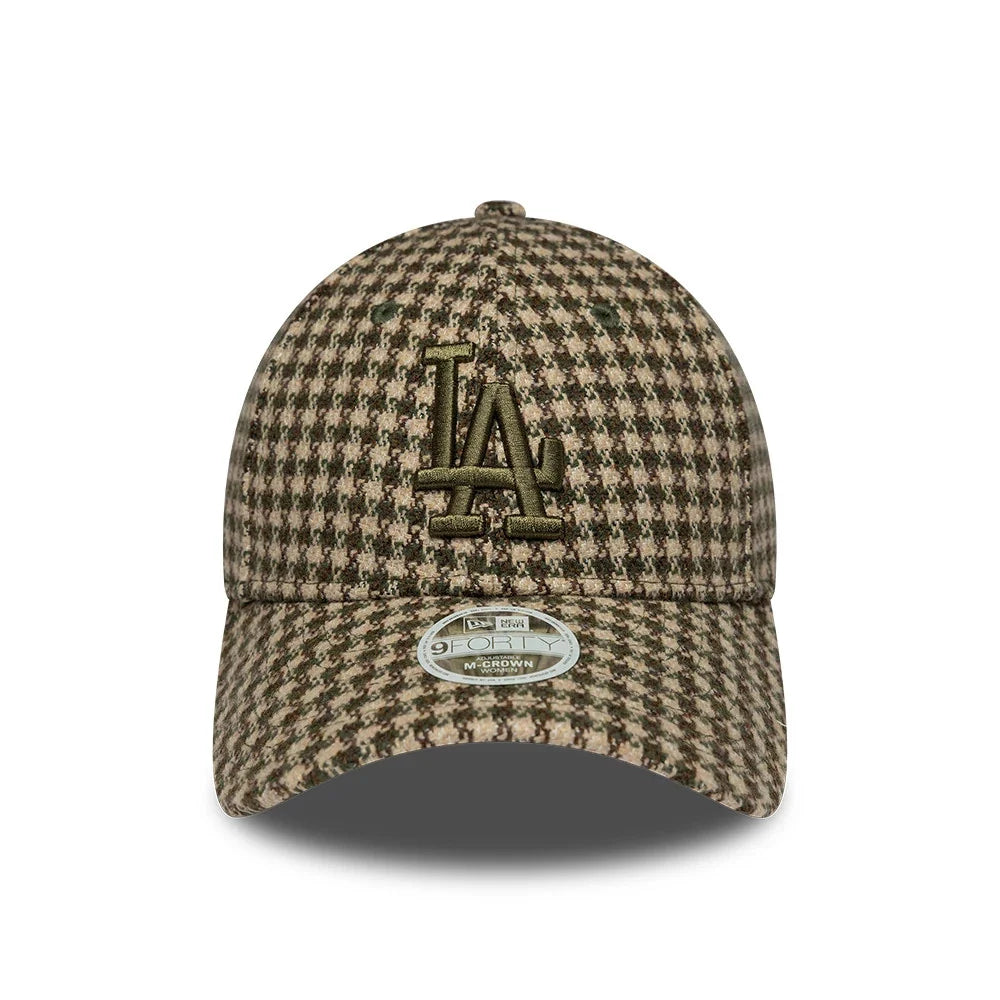 New era cappello 9FORTY M-Crown LA Dodgers Womens MLB Houndstooth Green Adjustable