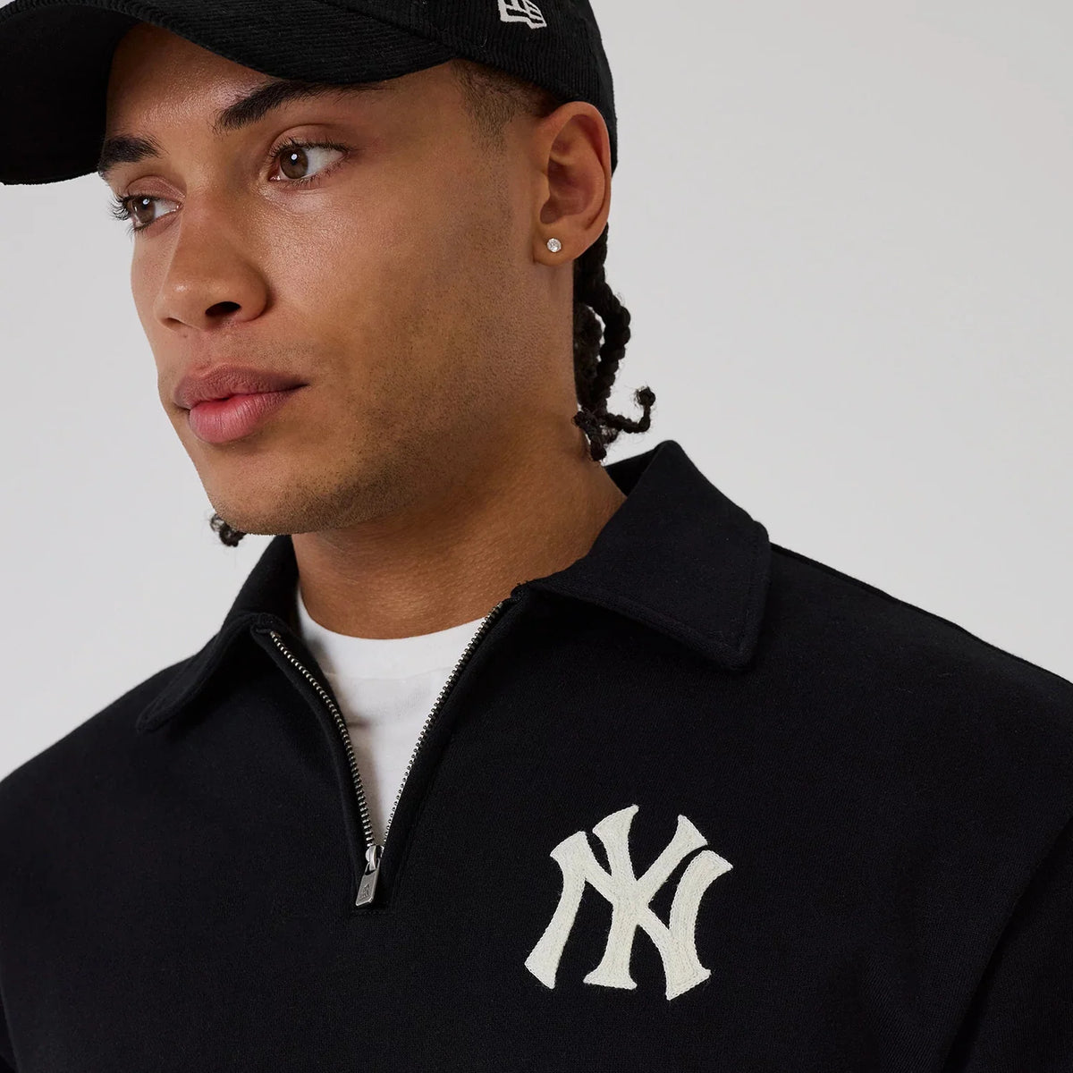 new era shirt 1/4 Zip Sweater New York Yankees MLB Black