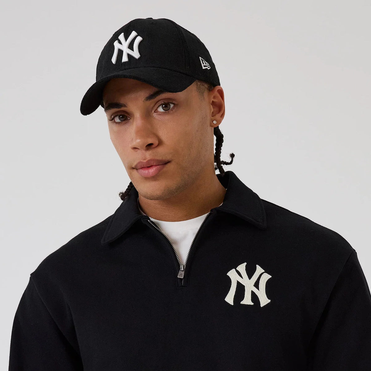 new era shirt 1/4 Zip Sweater New York Yankees MLB Black