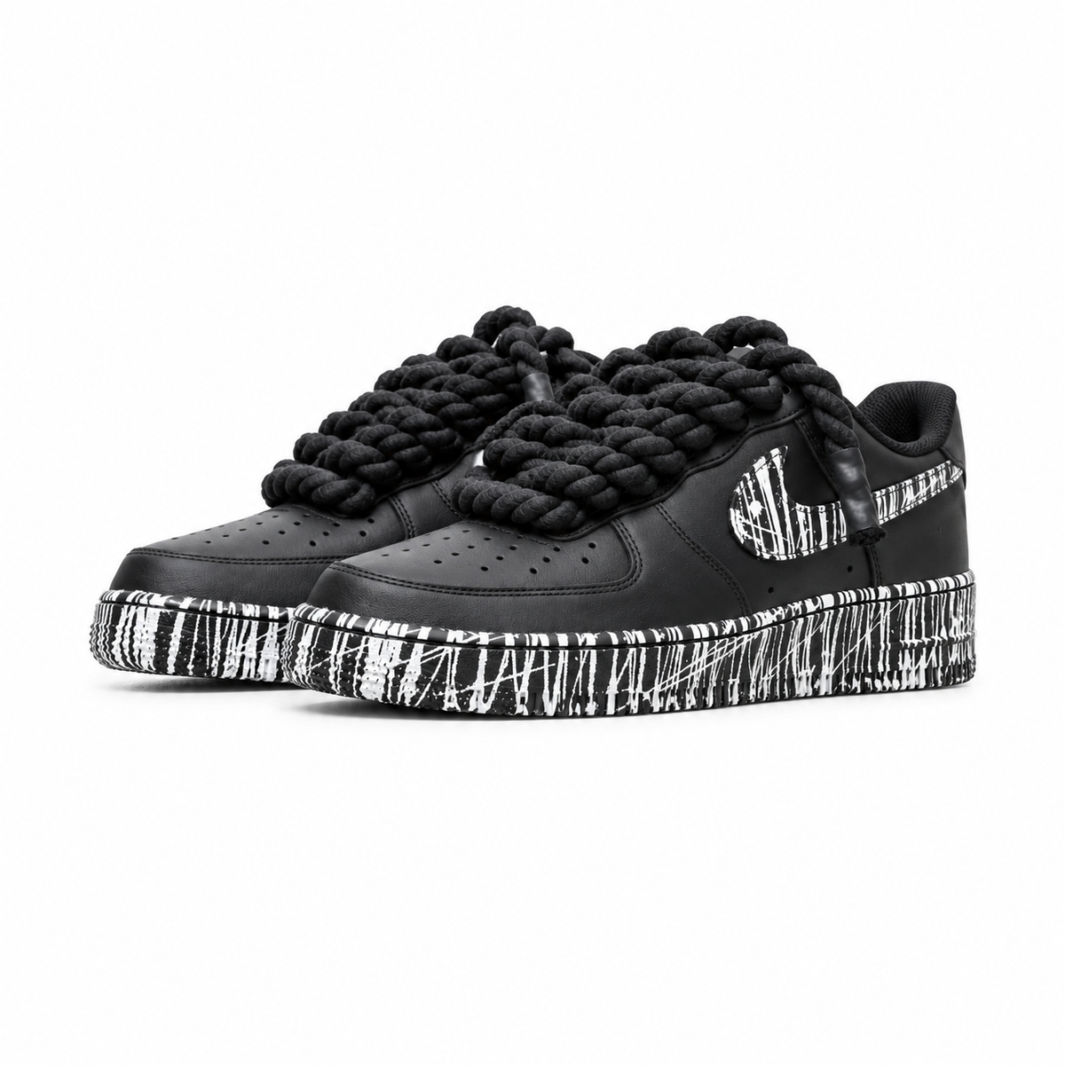 NIKE AIR FORCE ROPE LACES SKIZZI BLACK