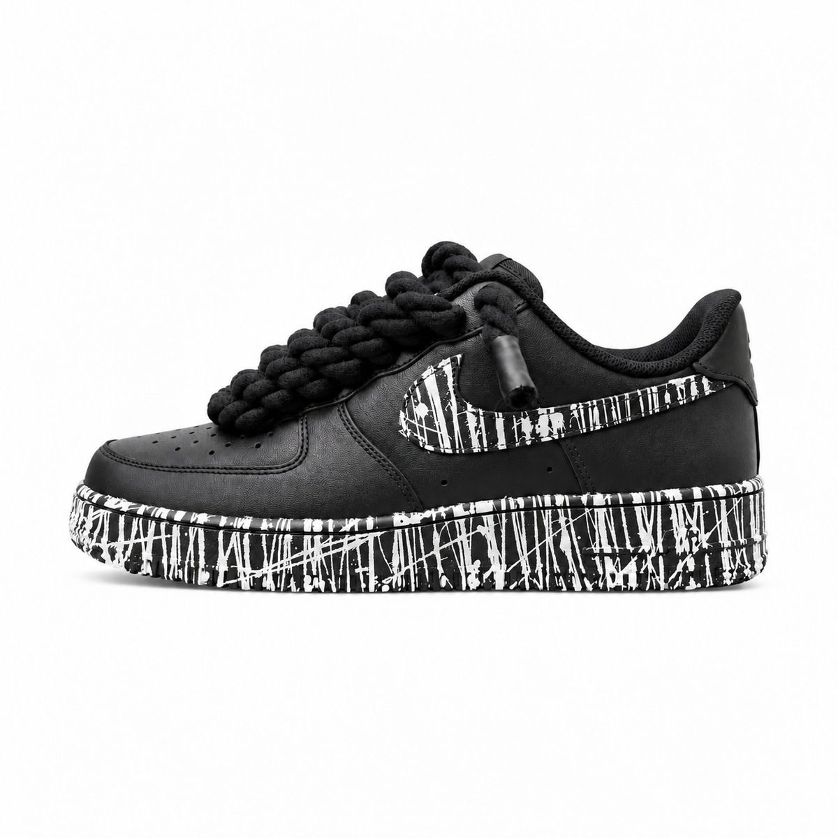 NIKE AIR FORCE ROPE LACES SKIZZI BLACK