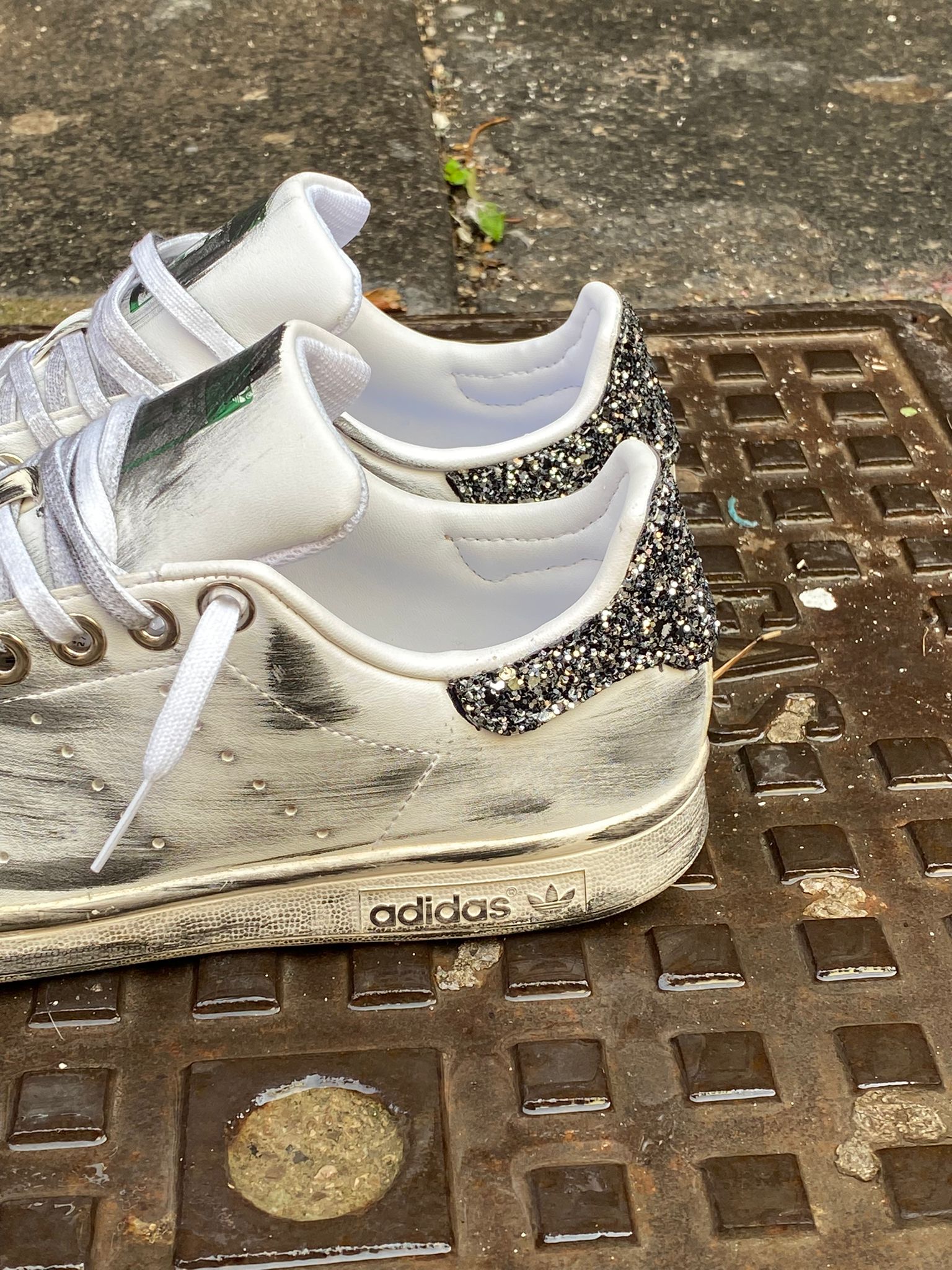 Snezed ADIDAS STAN SMITHBLACK SILVER GLITTER