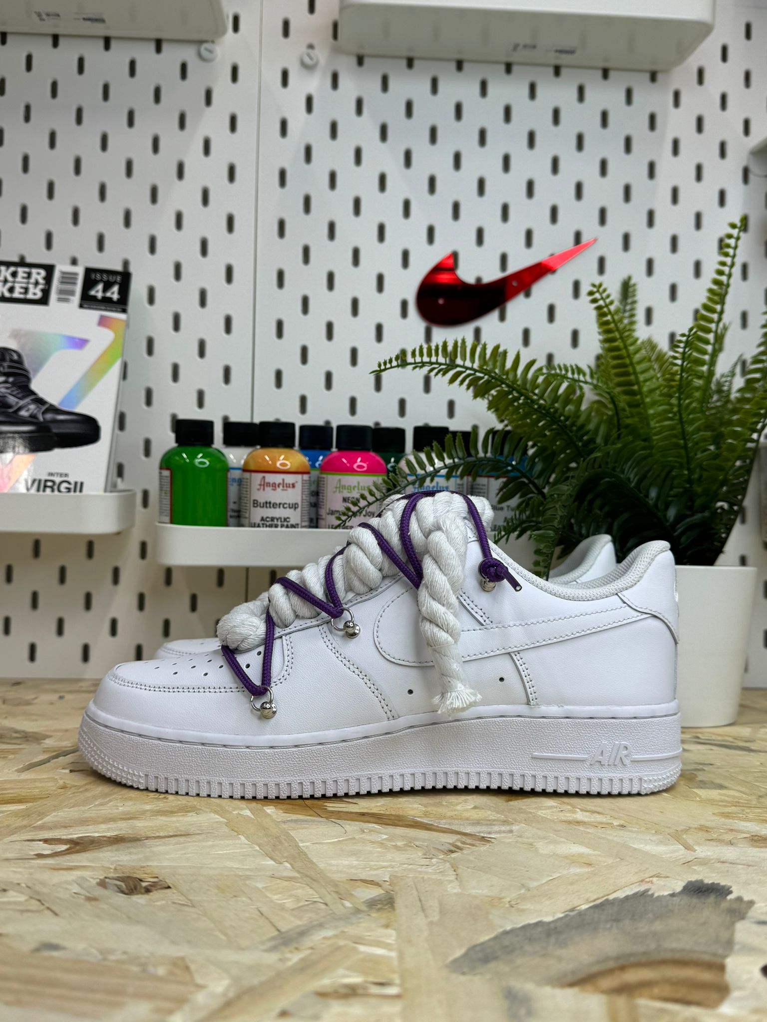 NIKE AIR FORCE ROPE LACES TRIPLE VIOLET - Main Image