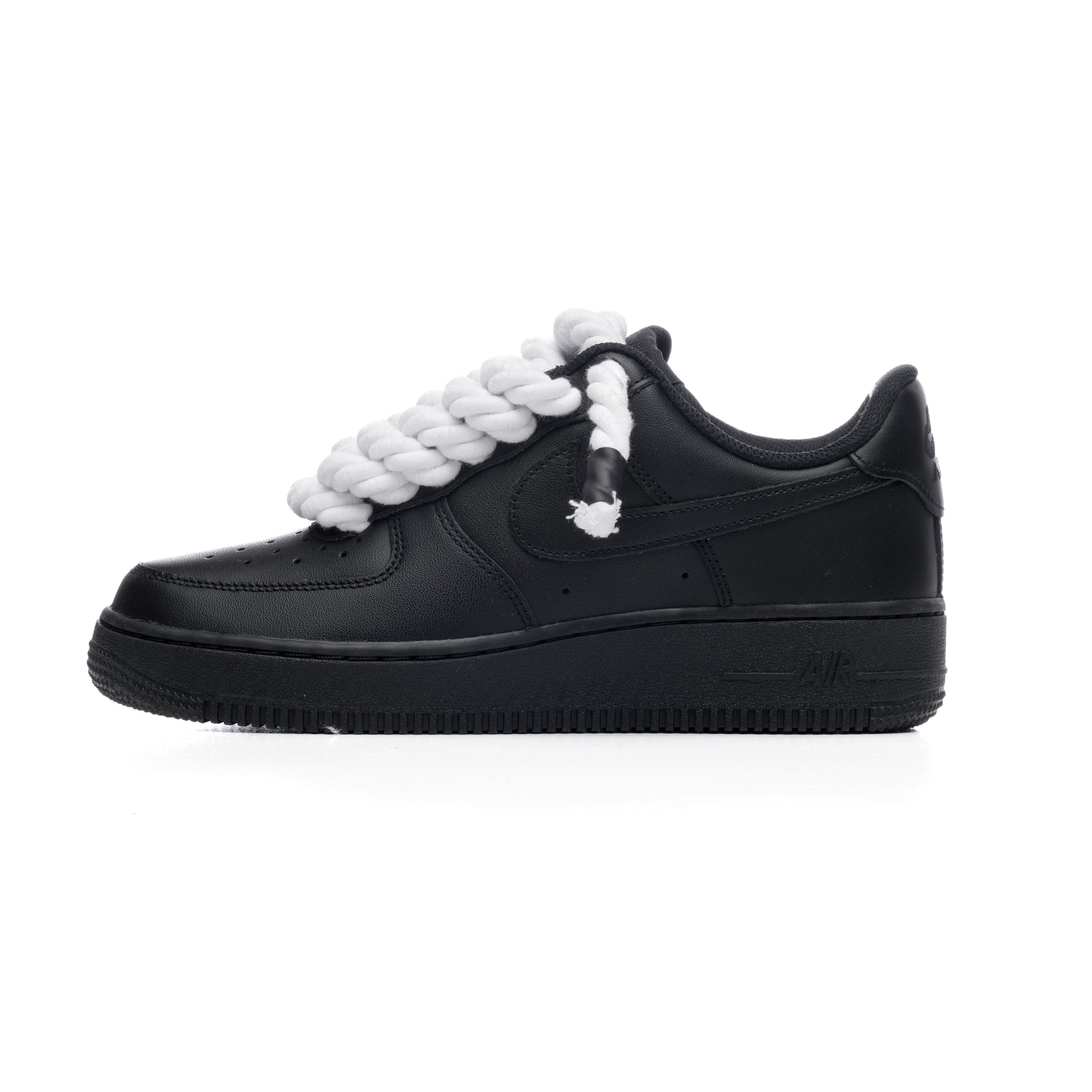 NIKE AIR FORCE ROPE LACES BLACK WHITE