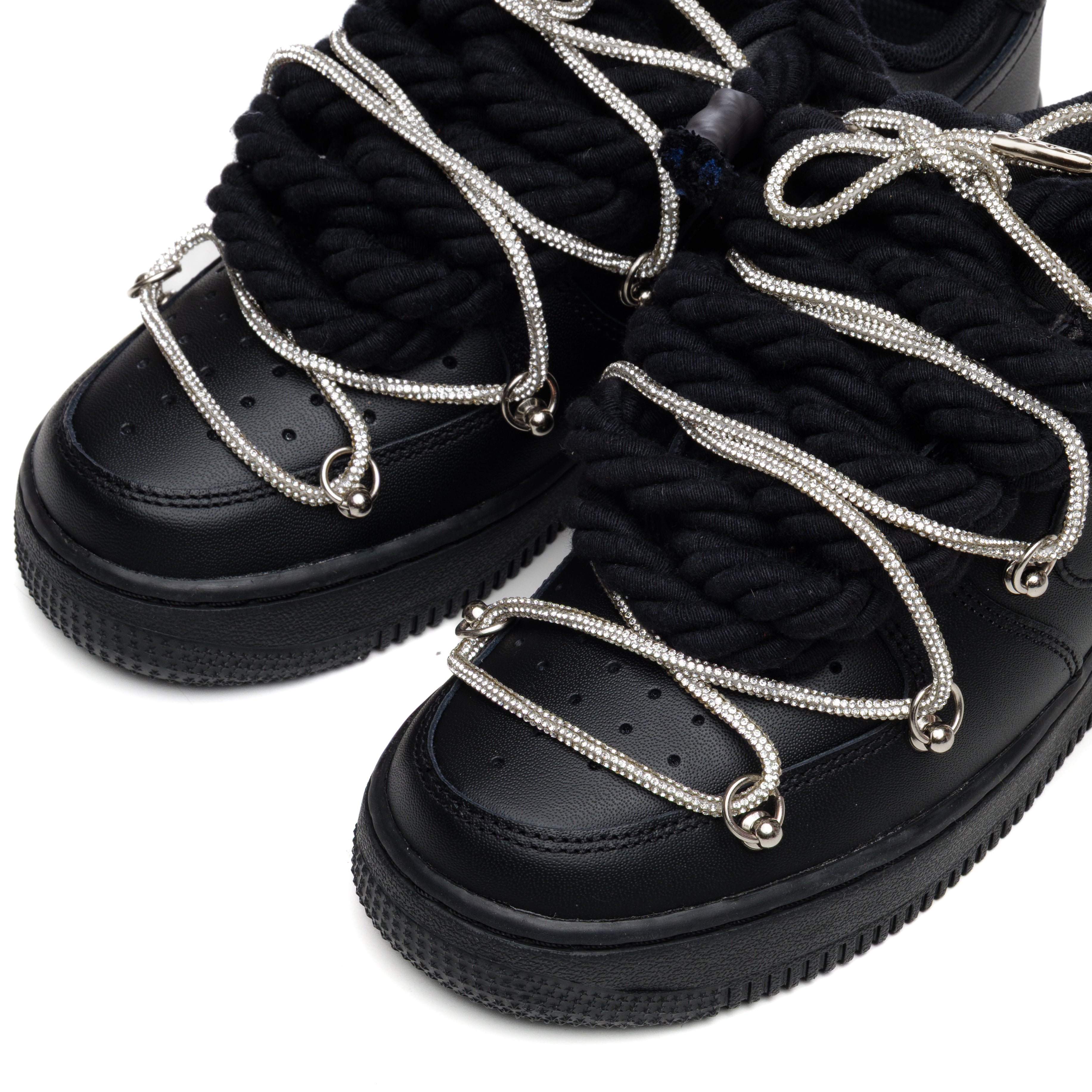 NIKE AIR FORCE ROPE LACETSRIPLE NOIR SWAROVSKI