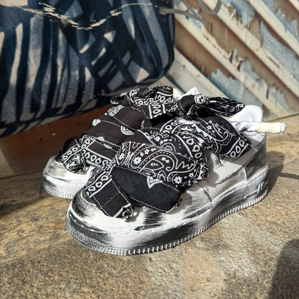 Nike Air Force 1 Black Bandana Drip