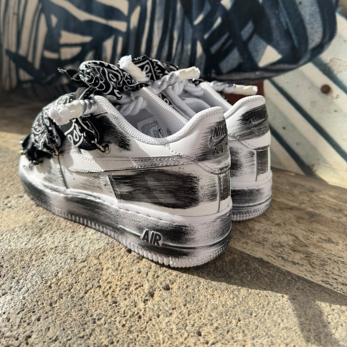 Nike Air Force 1 Black Bandana Drip
