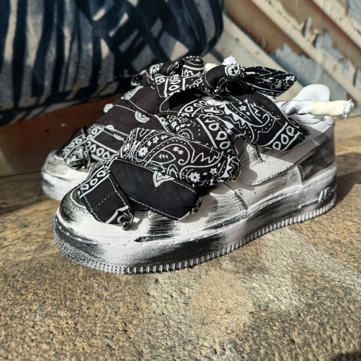 Nike Air Force 1 Black Bandana Drip