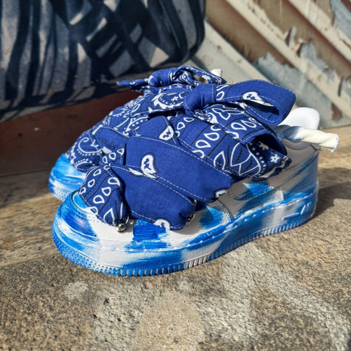 Nike Air Force 1 Blue Bandana Drip