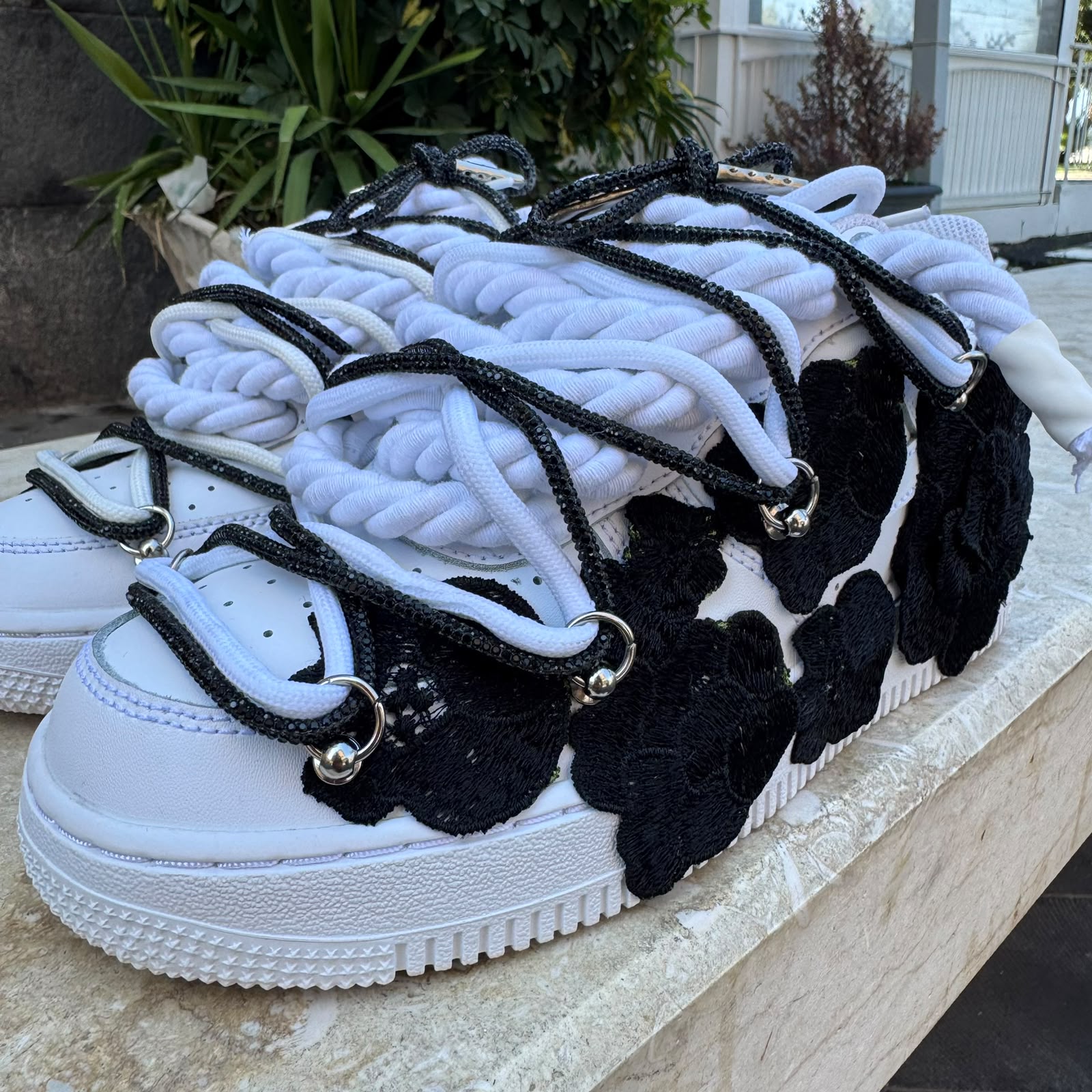 Nike Air Force Black Roses