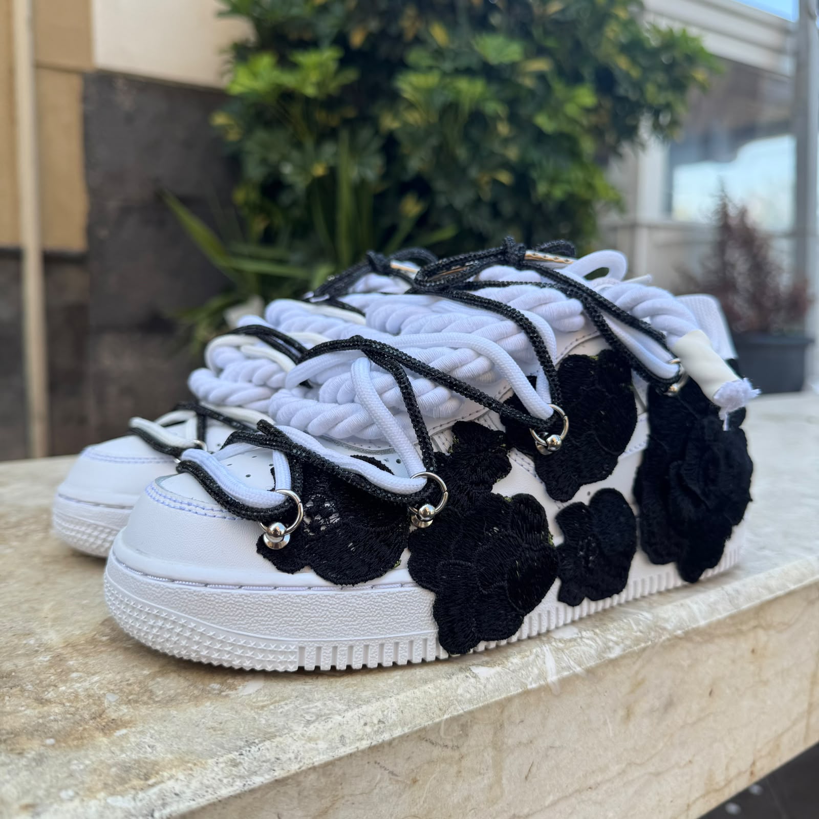 Nike Air Force Black Roses