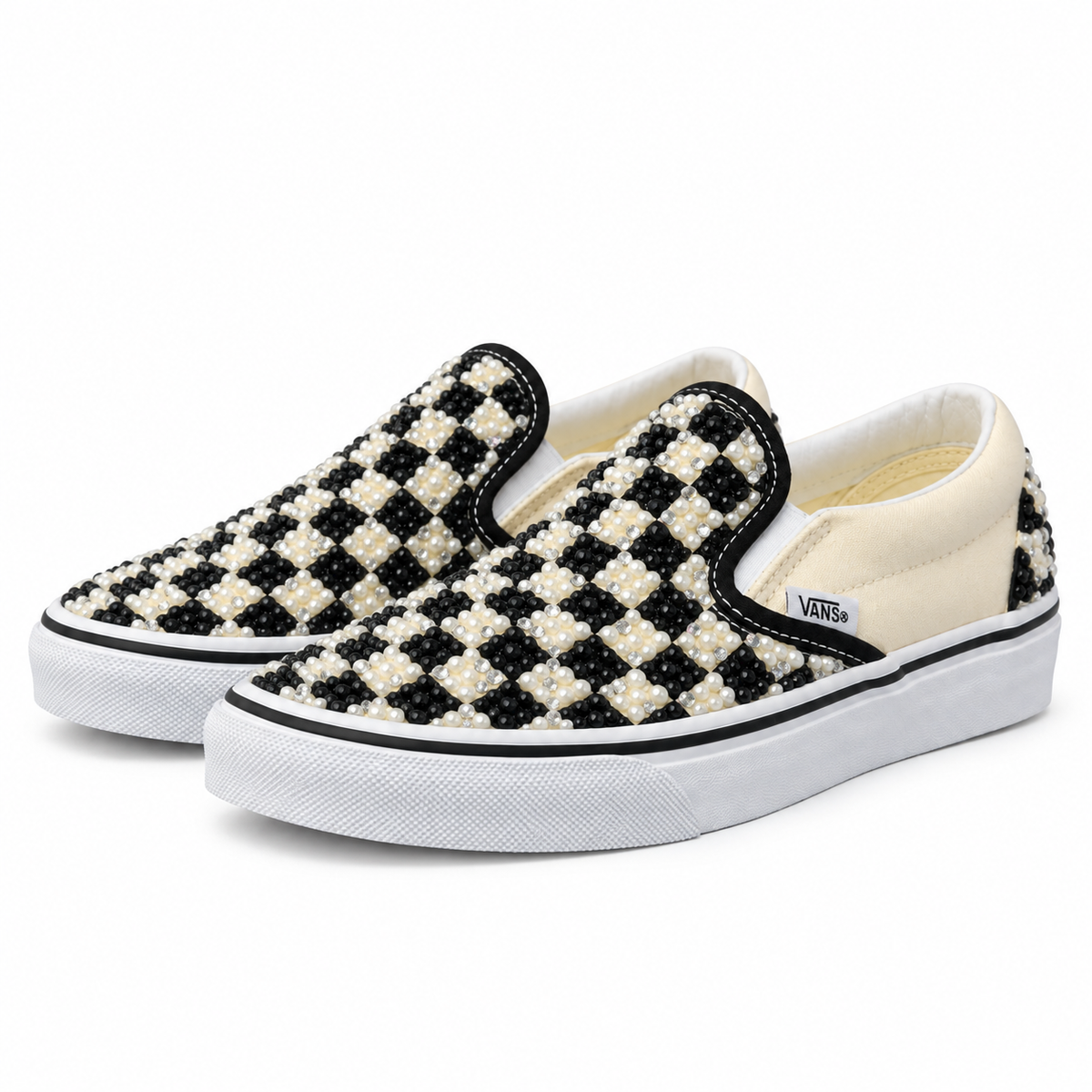VANS SLIP-ON CUSTOM “CHECKMATE PEARL”