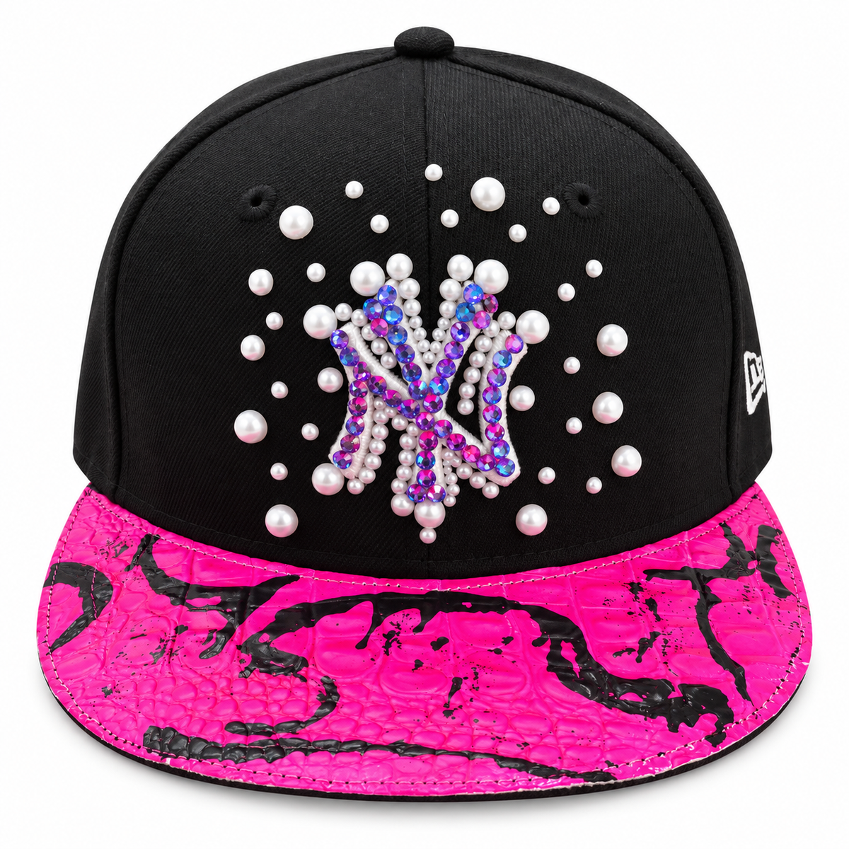 CAP CUSTOM NEW ERA 59FIFTY “NY MAGENTA COCO CRYSTAL”