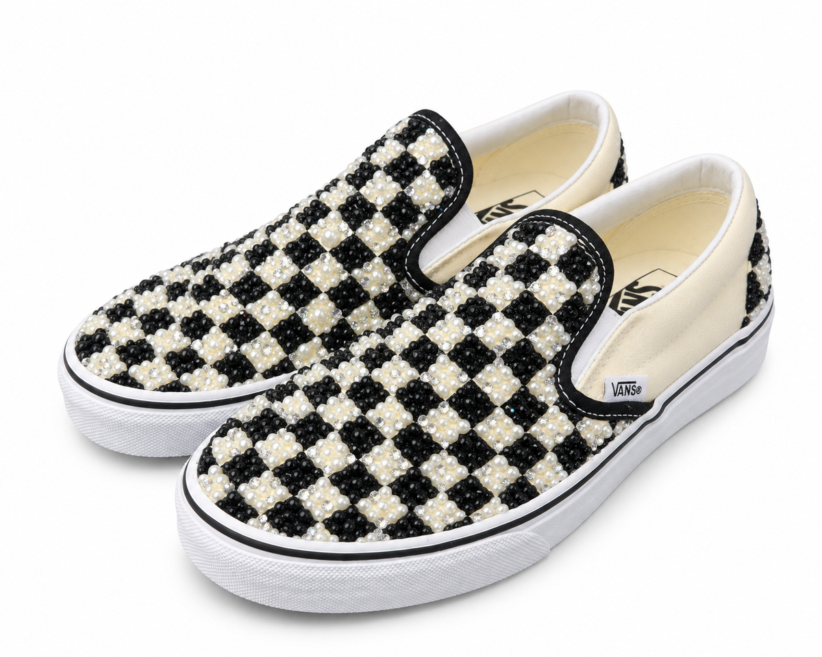 VANS SLIP-ON CUSTOM “CHECKMATE PEARL”