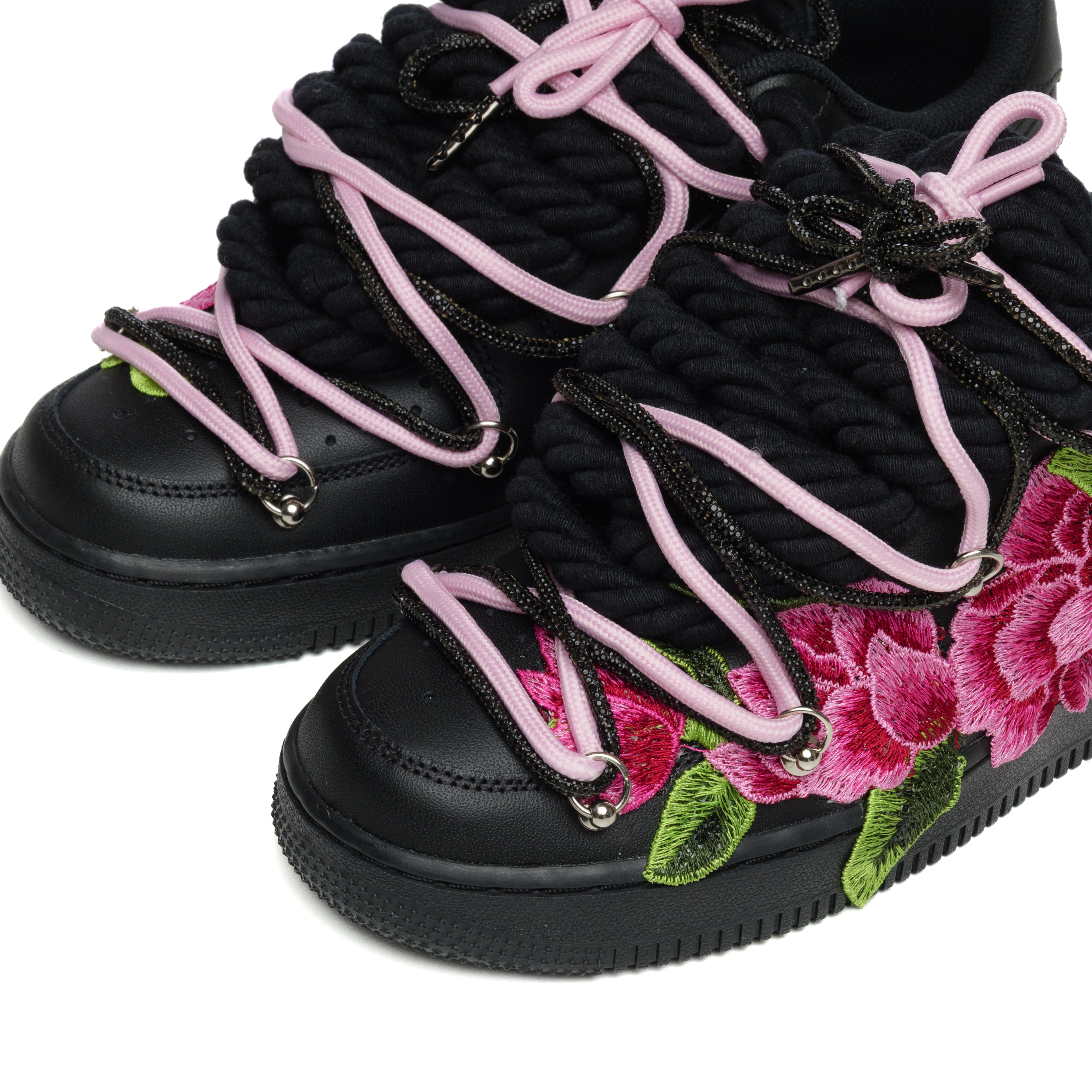 Snezed AF1 BLACK- DOUBLE ROSES