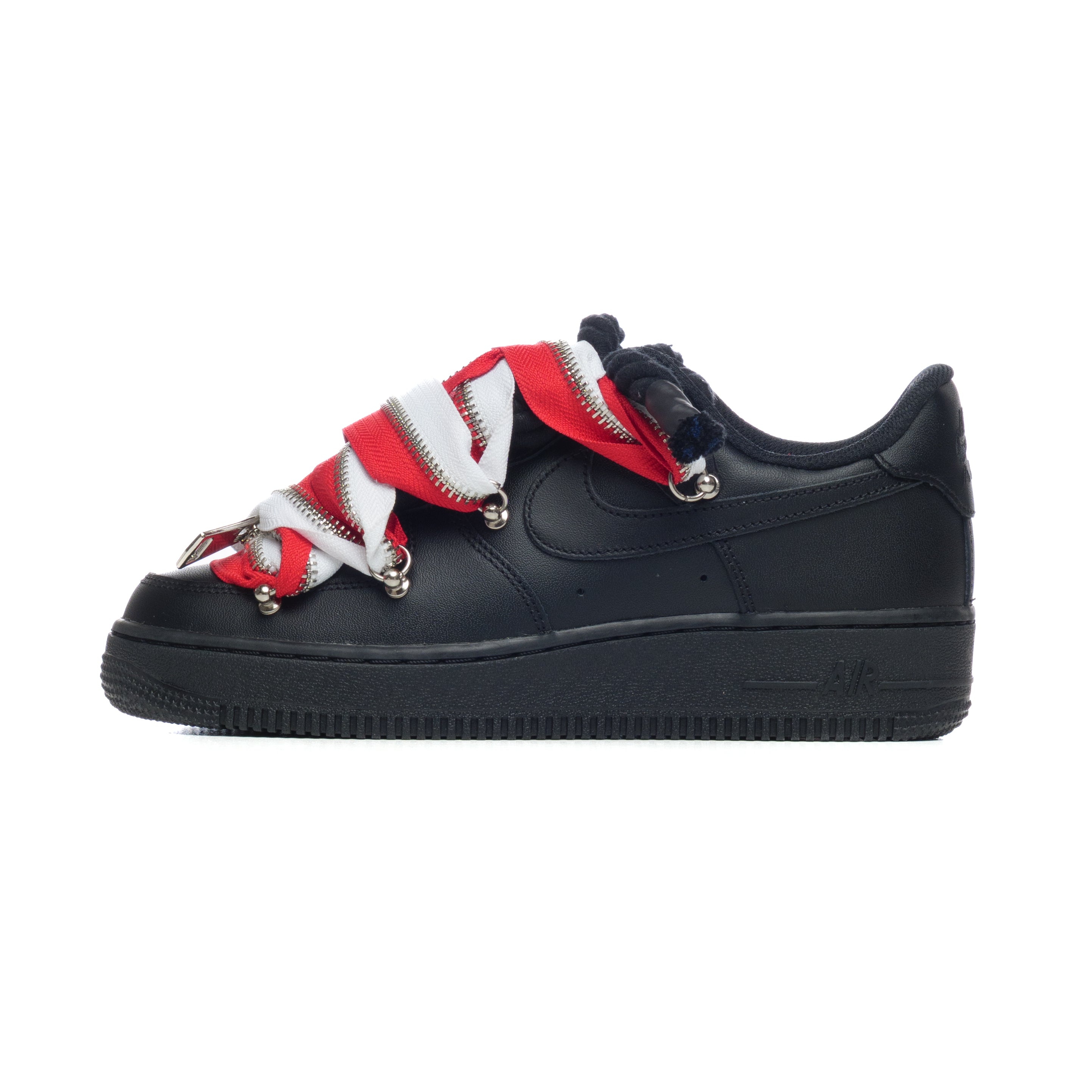 Snezed AF1 BLACK- ZIP BICOLOR WHITE&RED