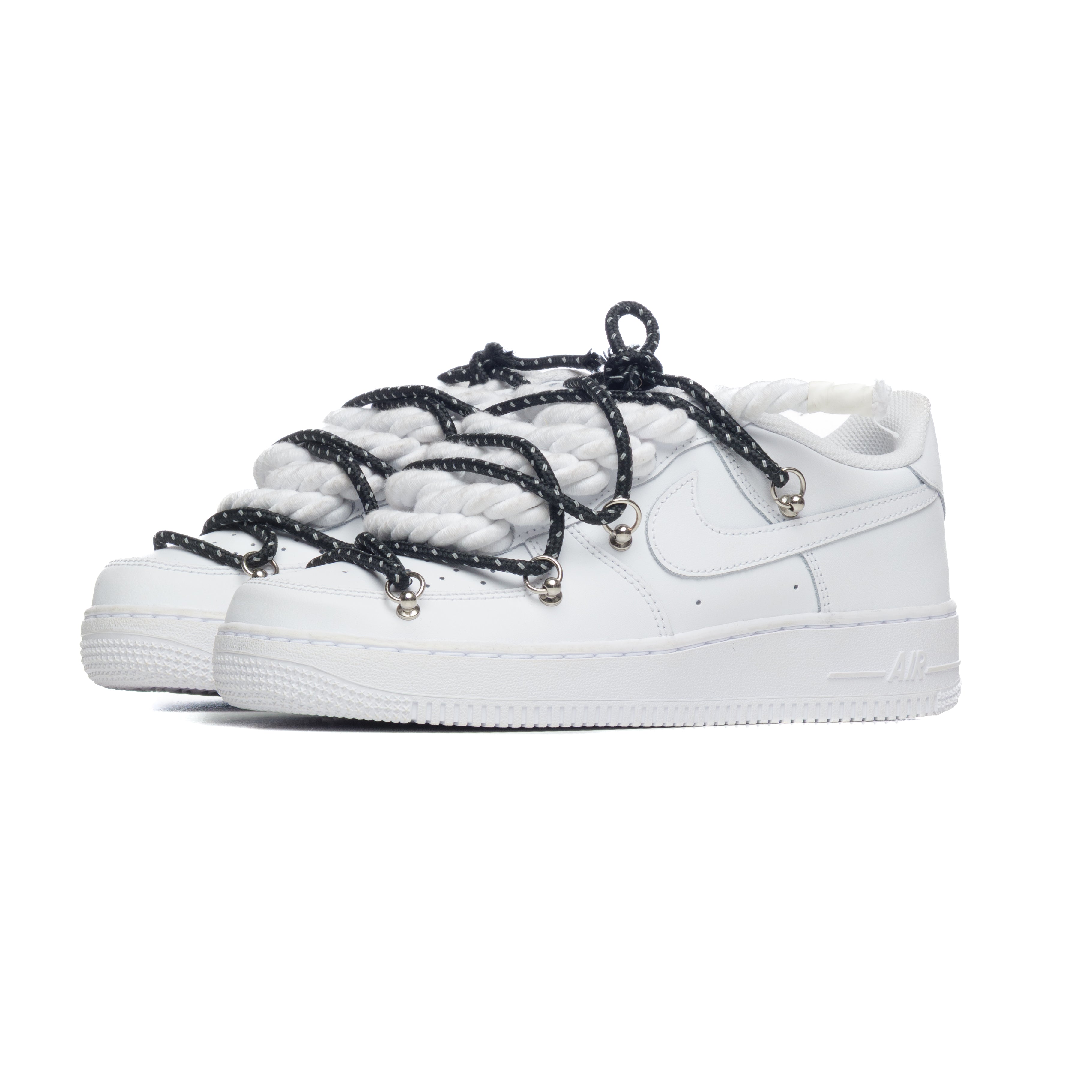 Snezed AF1 WHITE- TWIN LACES BLACK REFLECTIVE