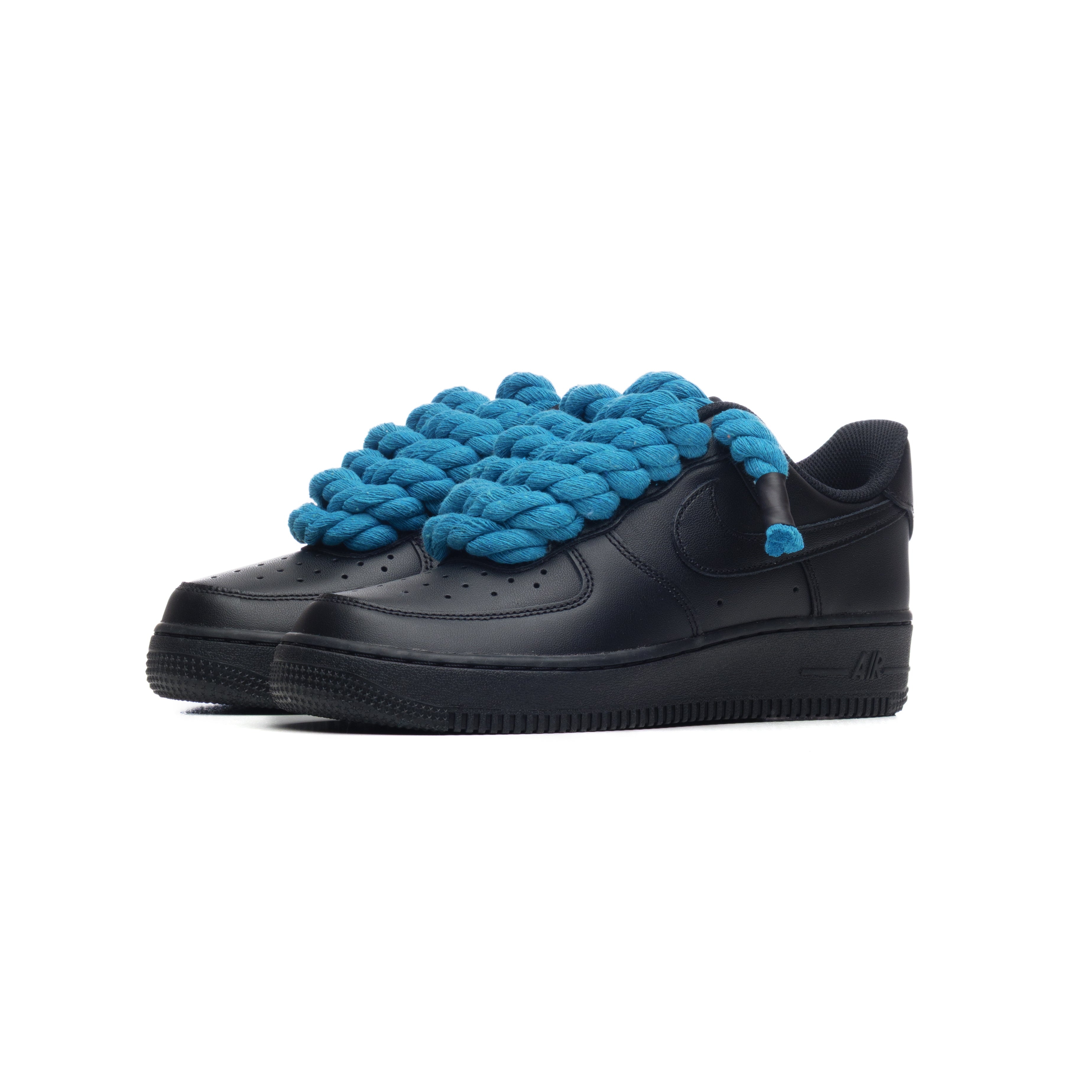 Snezed NIKE AIR FORCE 1 BLACK ROPE LACES- BLU