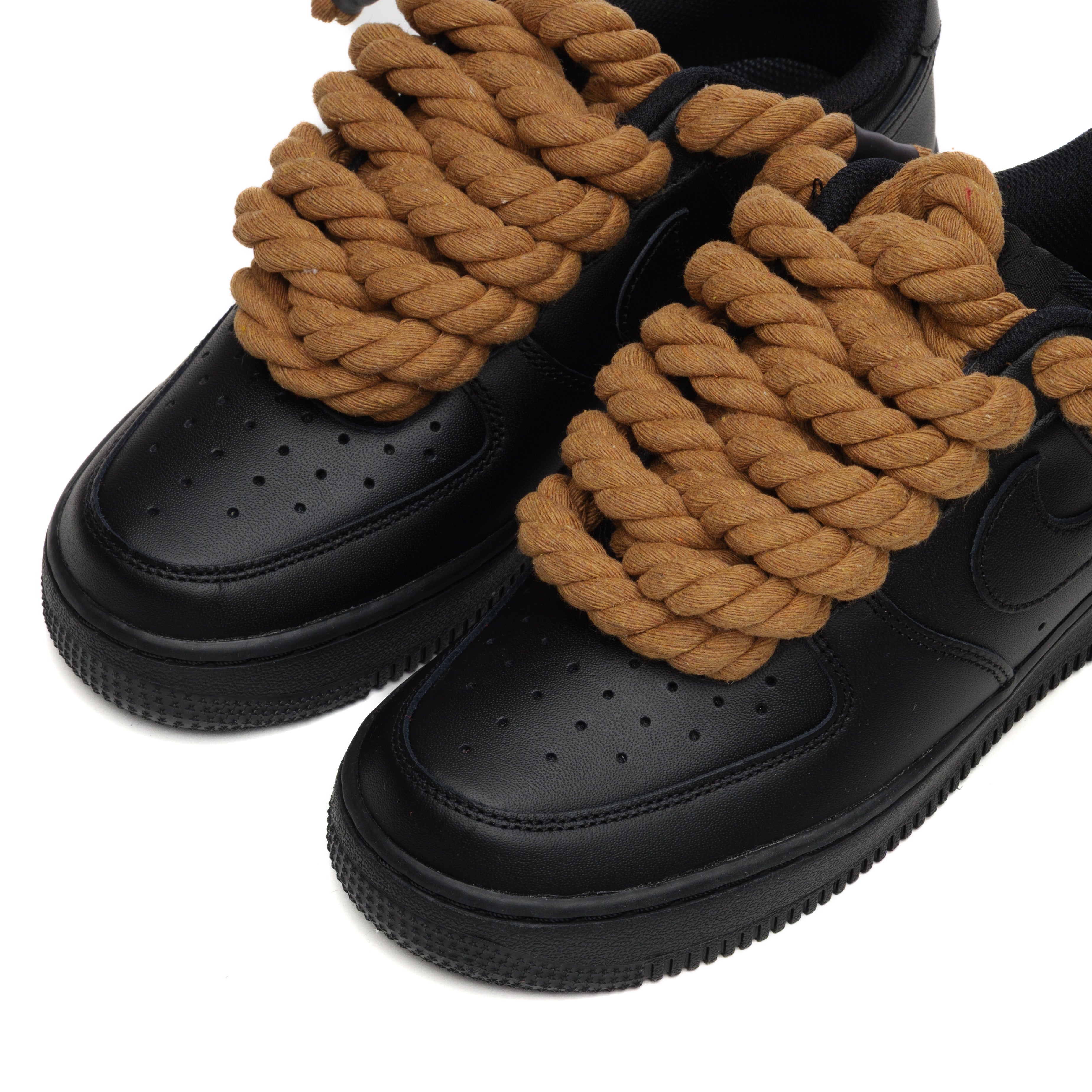 Snezed NIKE AIR FORCE 1 BLACK ROPE LACES- BROWN