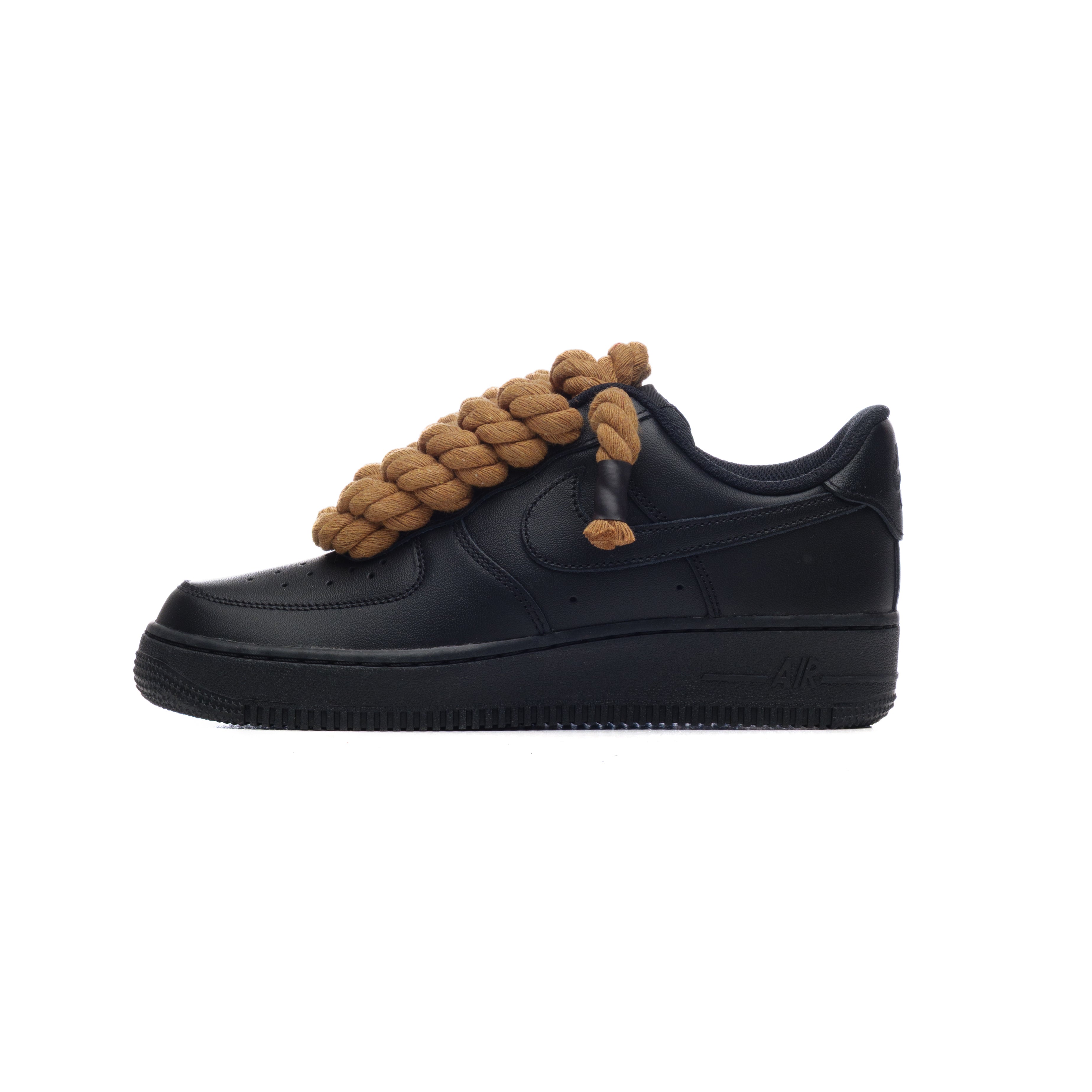Snezed NIKE AIR FORCE 1 BLACK ROPE LACES- BROWN