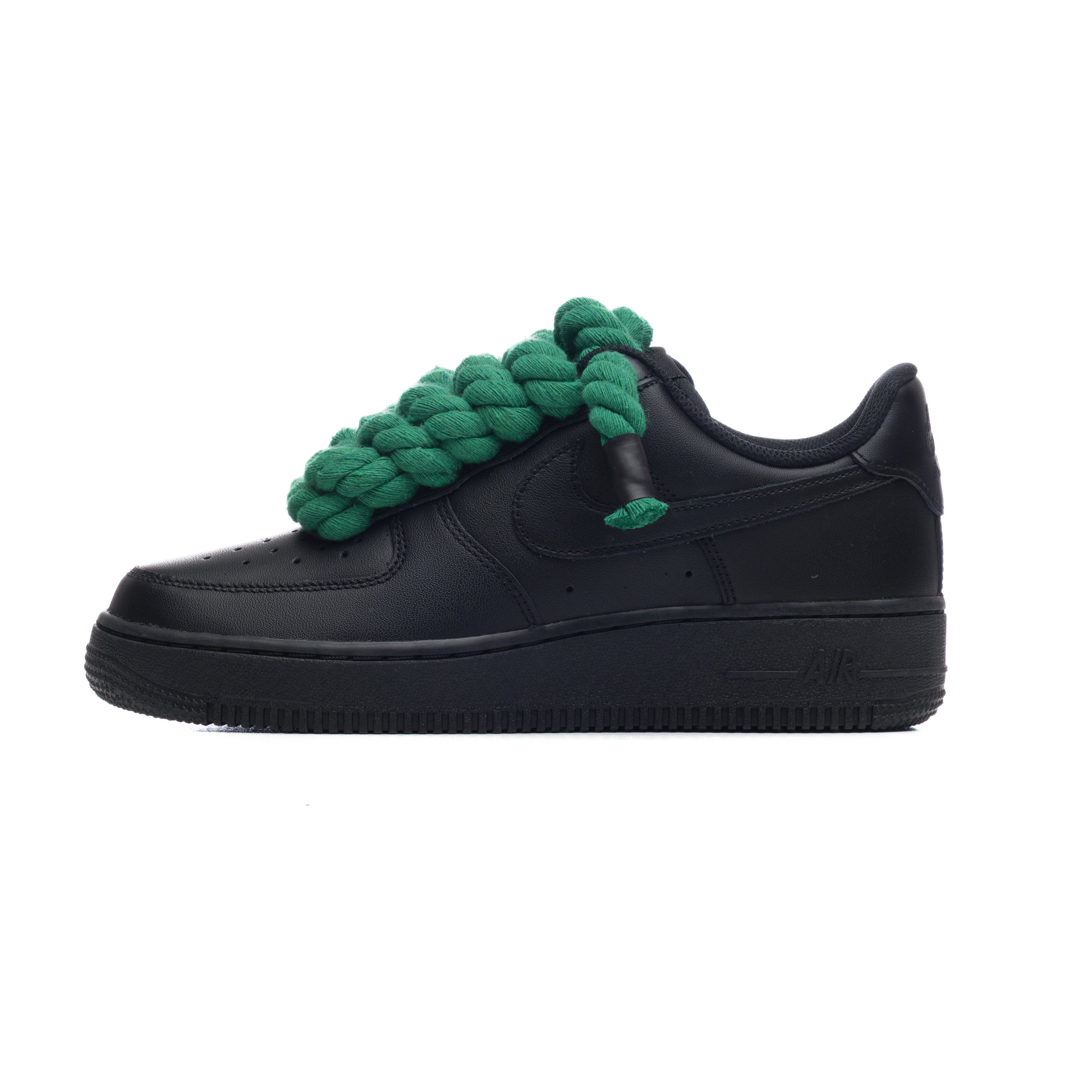 Snezed NIKE AIR FORCE 1 BLACK ROPE LACES- EMERALD GREEN