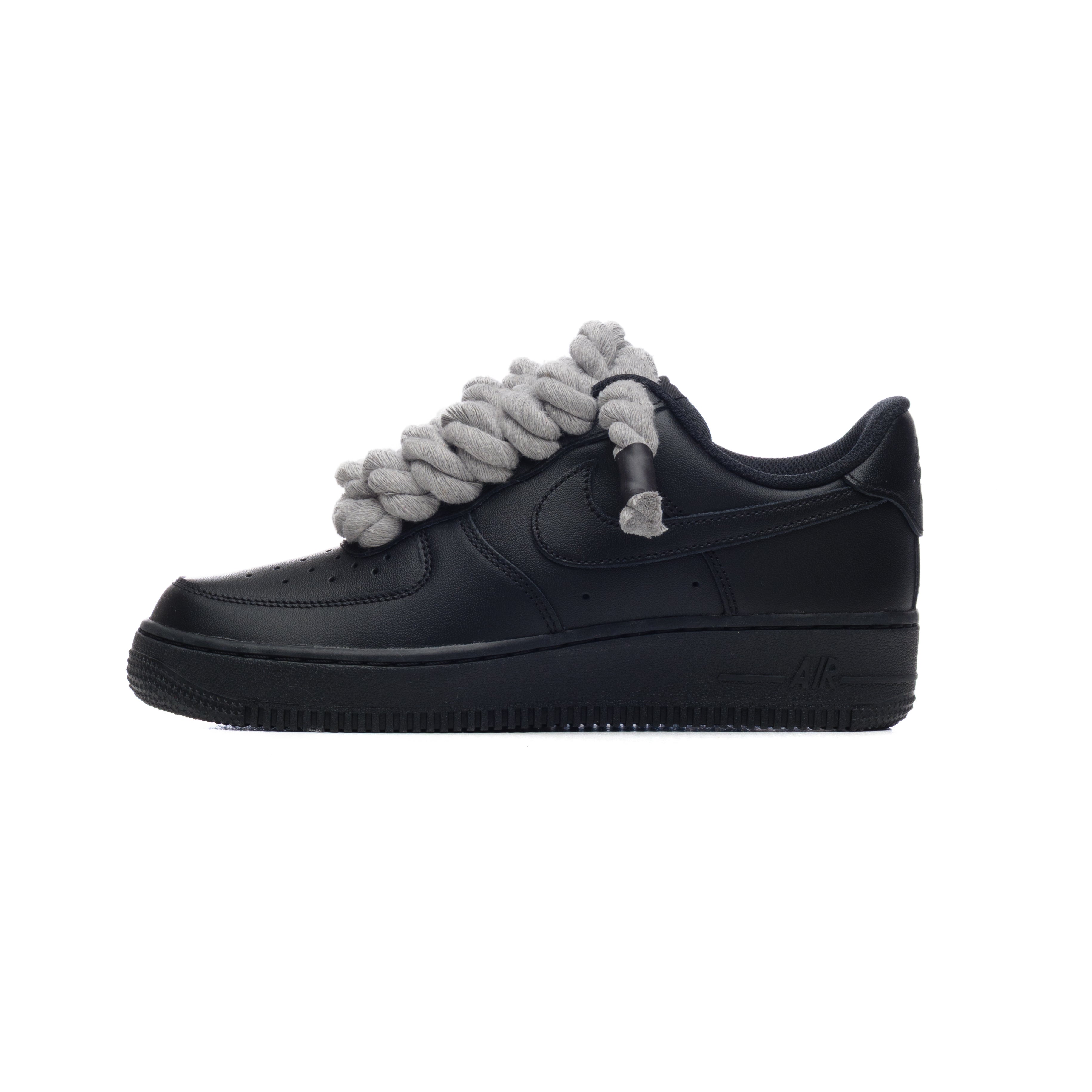 Snezed NIKE AIR FORCE 1 BLACK ROPE LACES- GRIGIO CHIARO