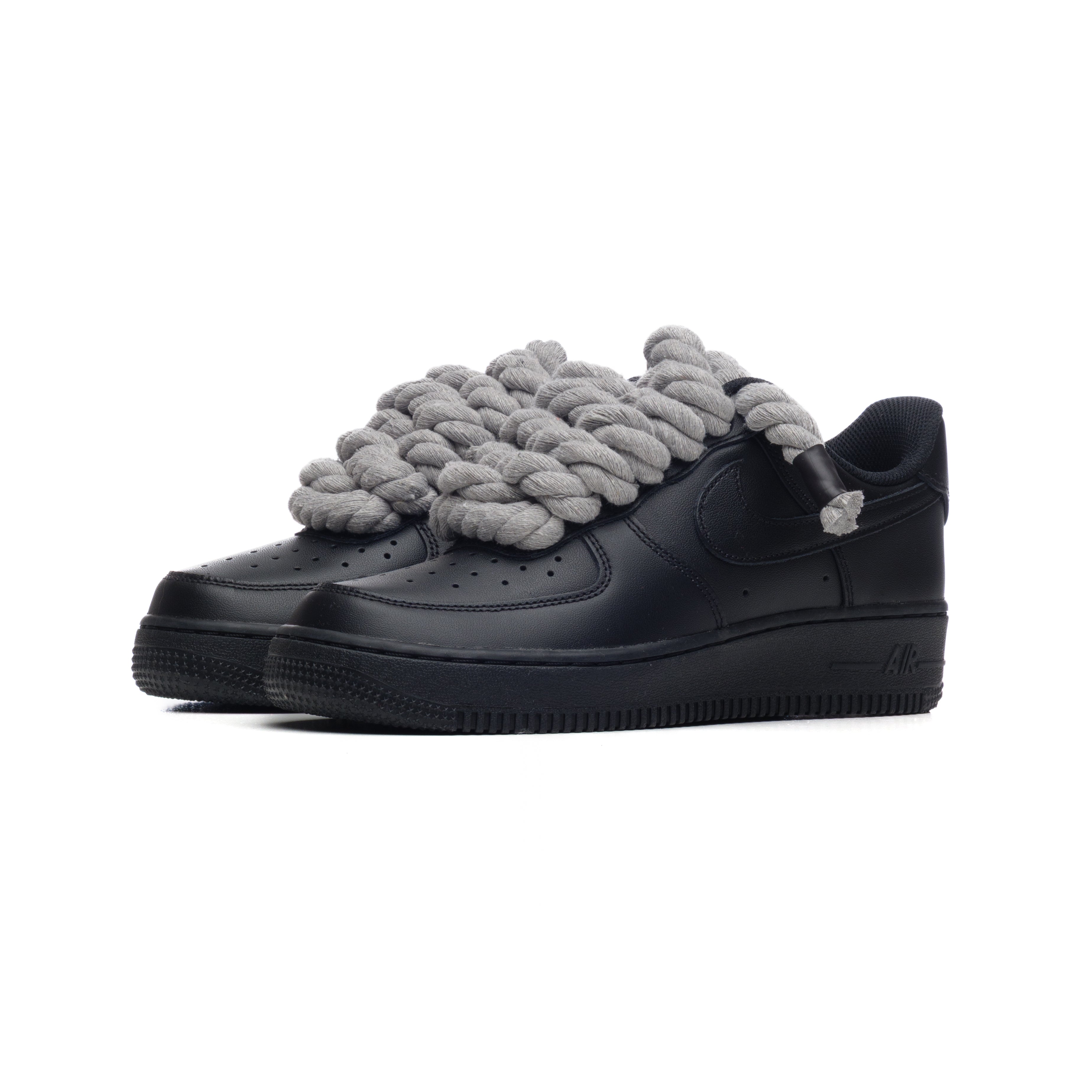 Snezed NIKE AIR FORCE 1 BLACK ROPE LACES- GRIGIO CHIARO