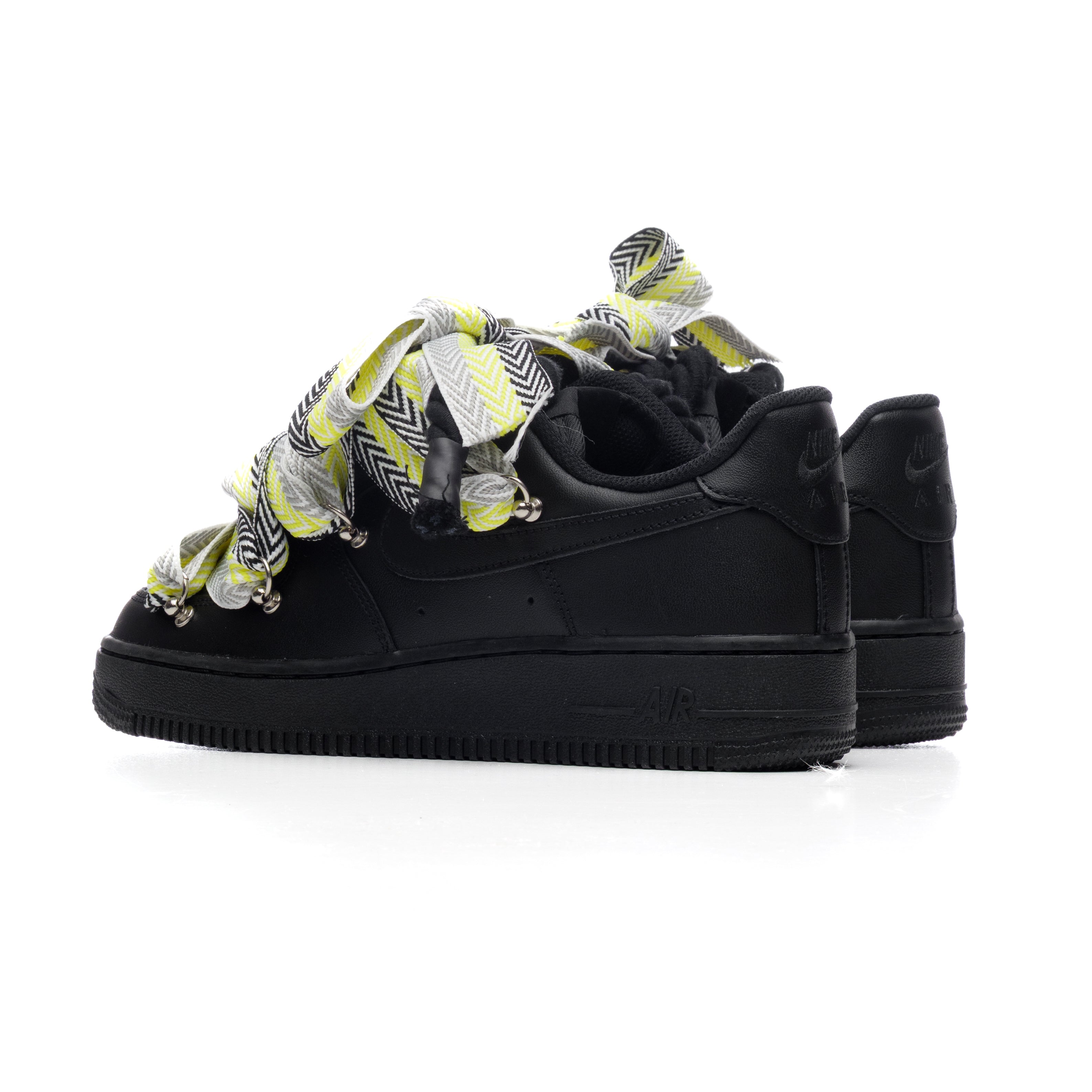 Snezed NIKE AIR FORCE 1 BLACK ROPE LACES- LANVIN BLACK&YELLOW