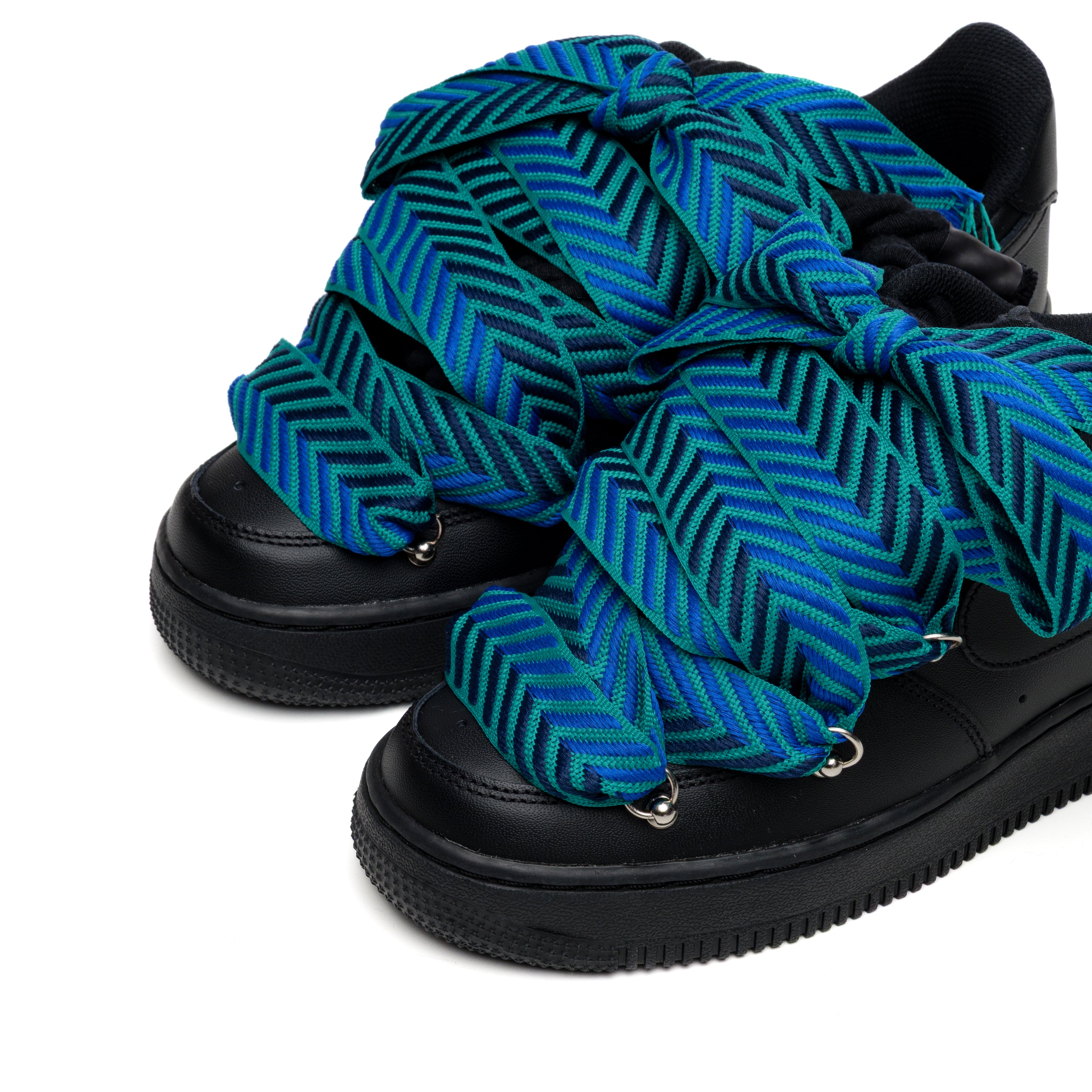 Snezed NIKE AIR FORCE 1 BLACK ROPE LACES- LANVIN OIL GREEN