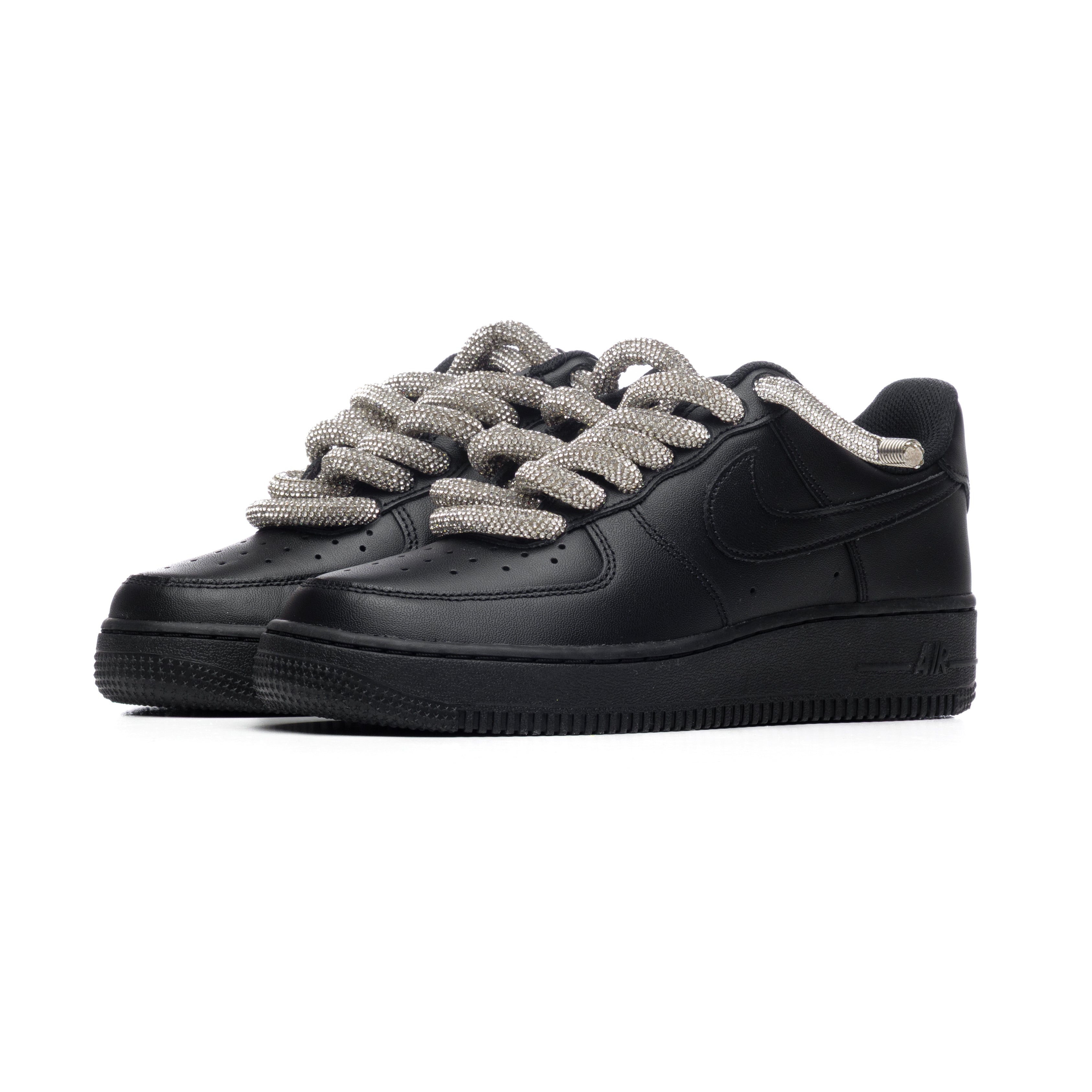 Snezed NIKE AIR FORCE 1 BLACK ROPE LACES- SWAROVSKI BIG