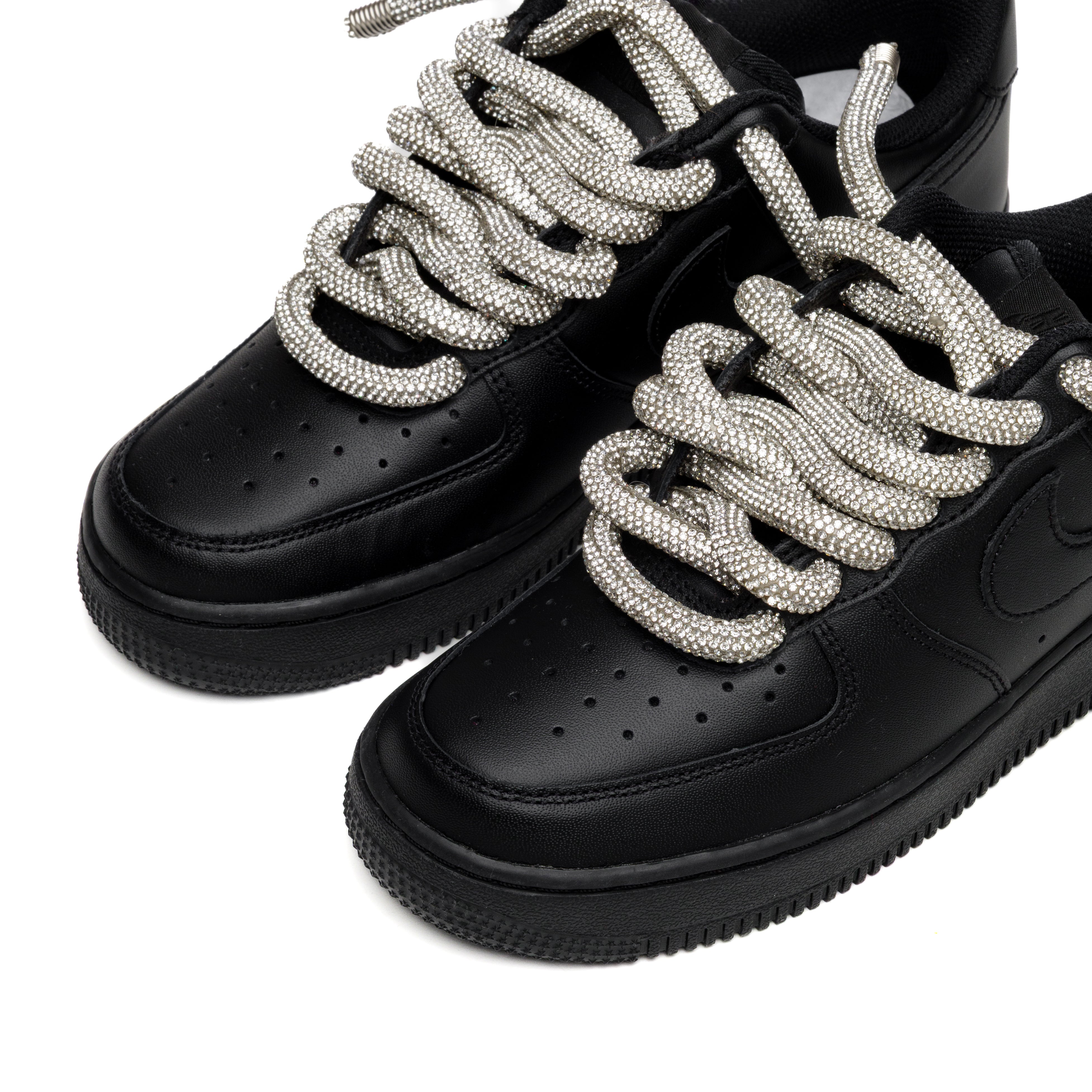 Snezed NIKE AIR FORCE 1 BLACK ROPE LACES- SWAROVSKI BIG