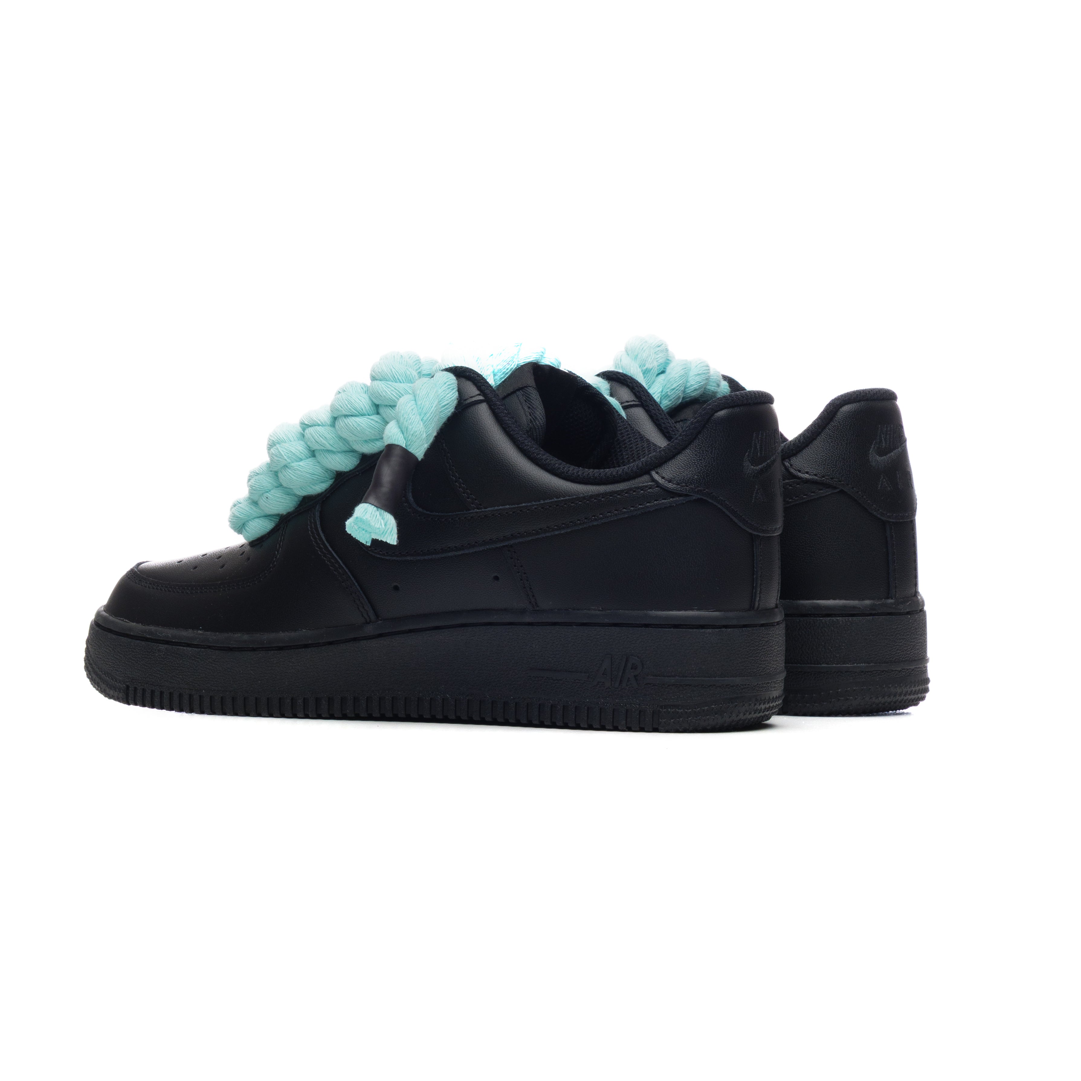 Snezed NIKE AIR FORCE 1 BLACK ROPE LACES- TIFFANY