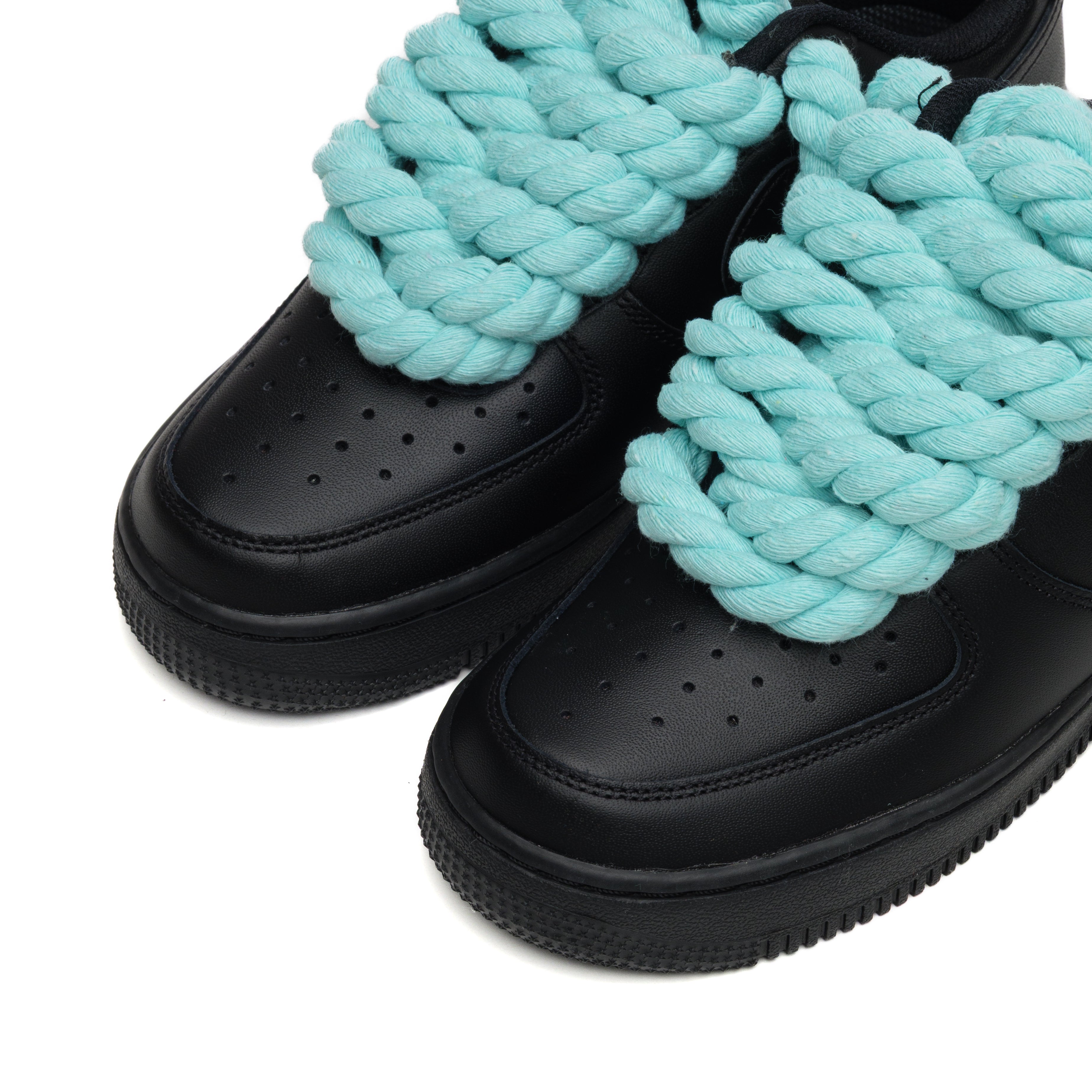 Snezed NIKE AIR FORCE 1 BLACK ROPE LACES- TIFFANY