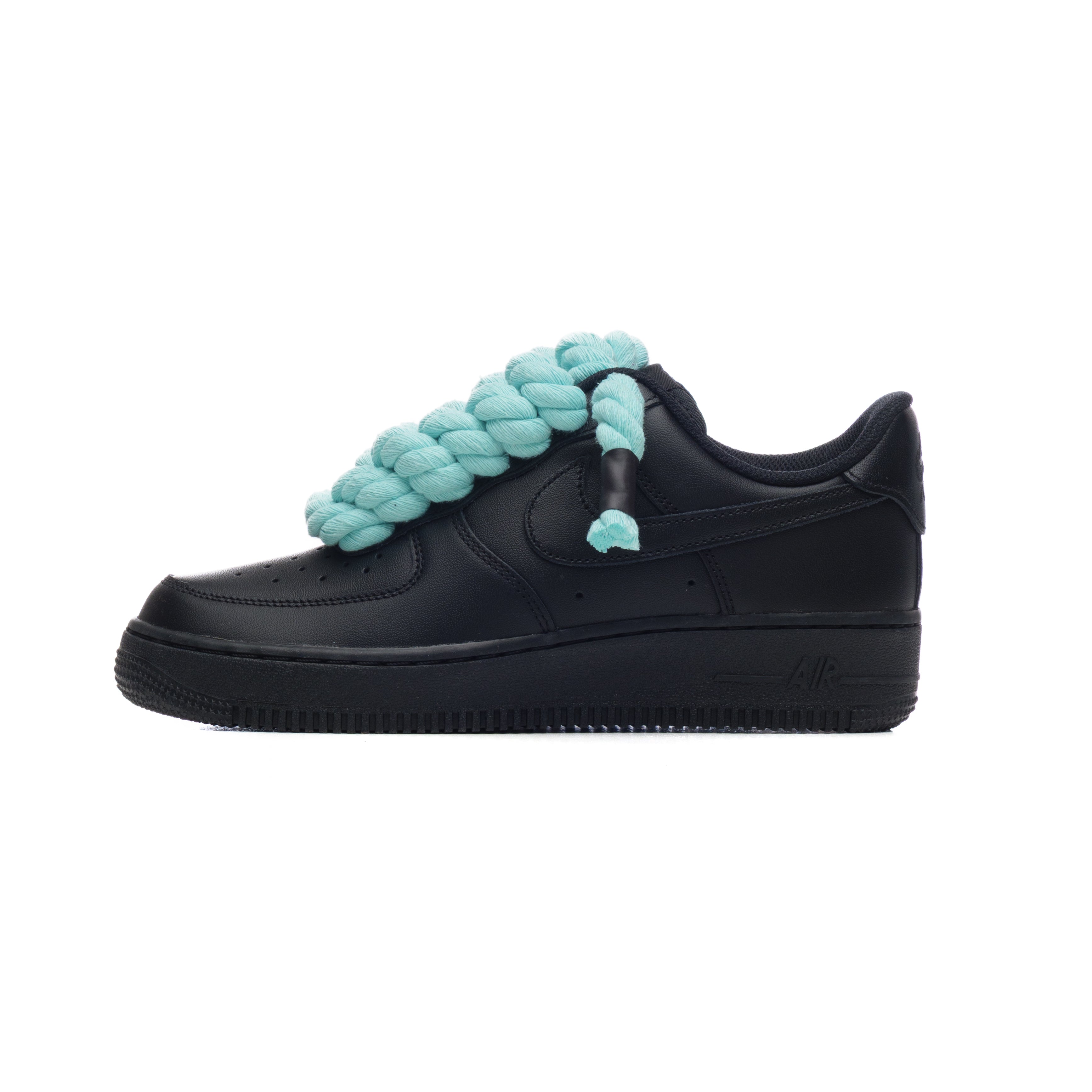 Snezed NIKE AIR FORCE 1 BLACK ROPE LACES- TIFFANY